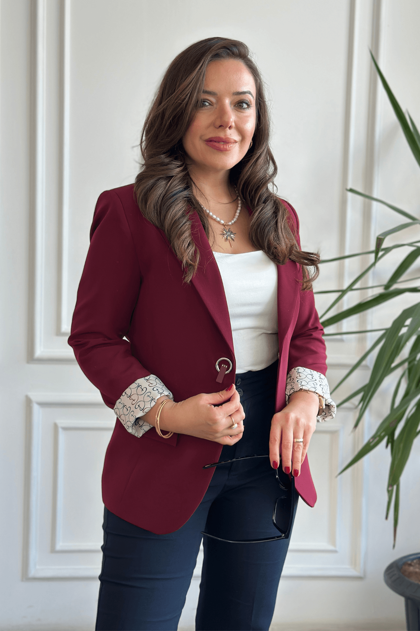 Kol Manşeti D Garnili Blazer Ceket