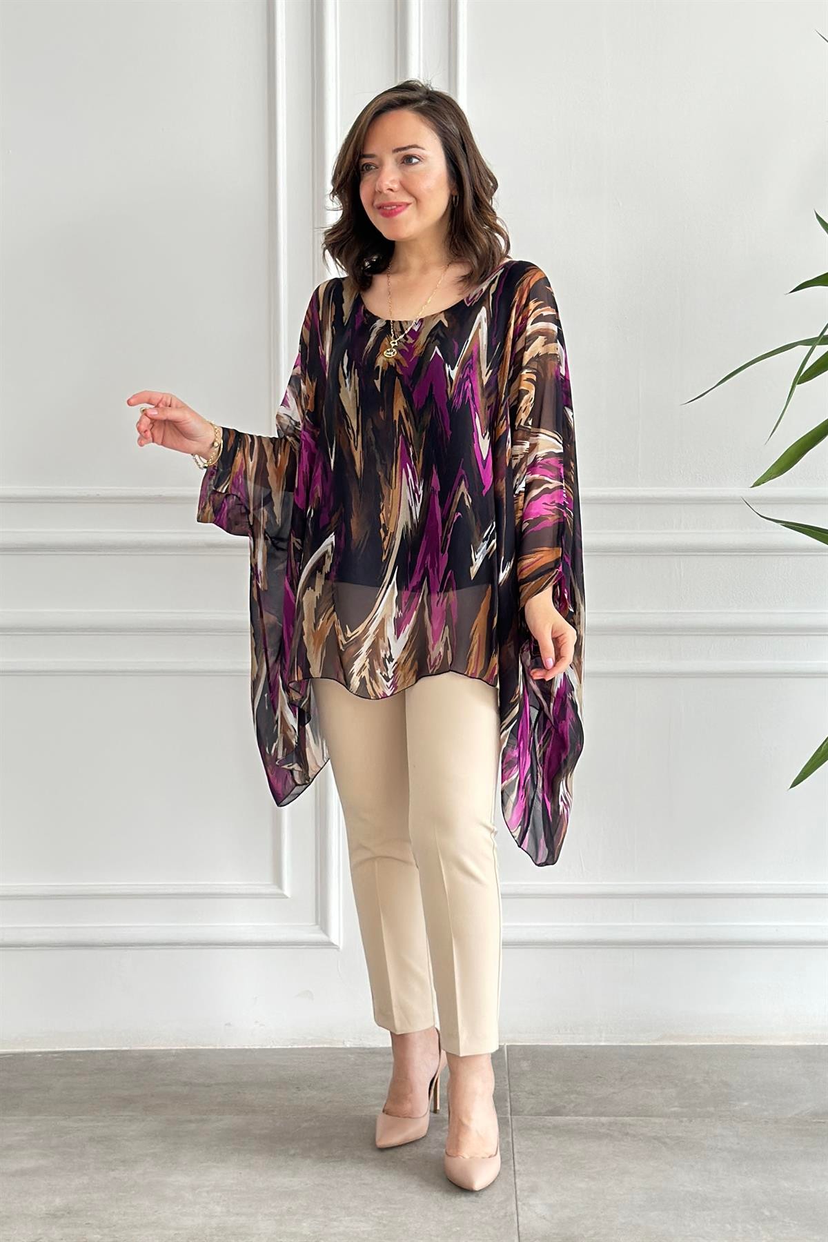 Batik Desenli İç Atletli Bluz