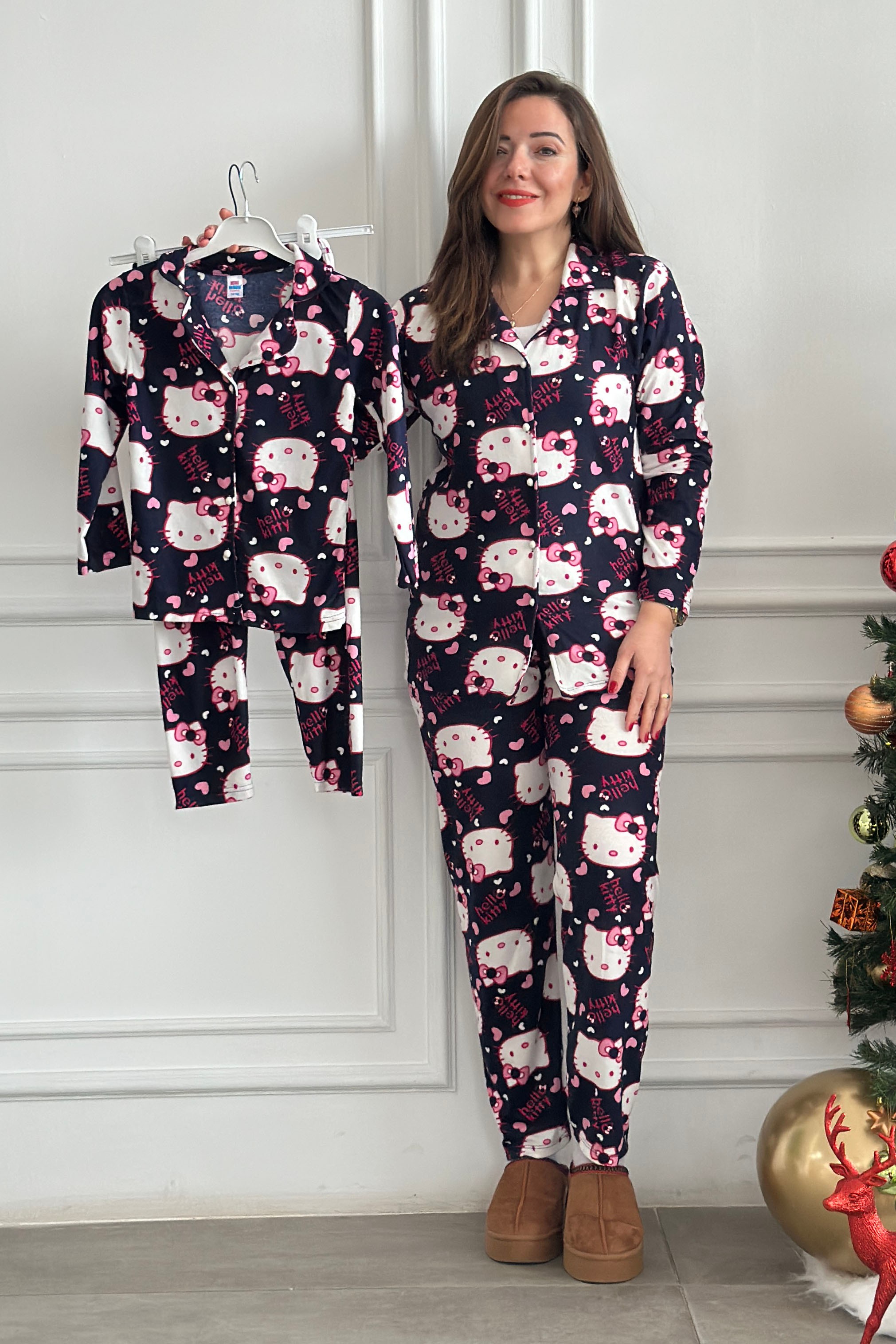 Hello Kitty Anne - Kız Pijama Takımı - LACIVERT