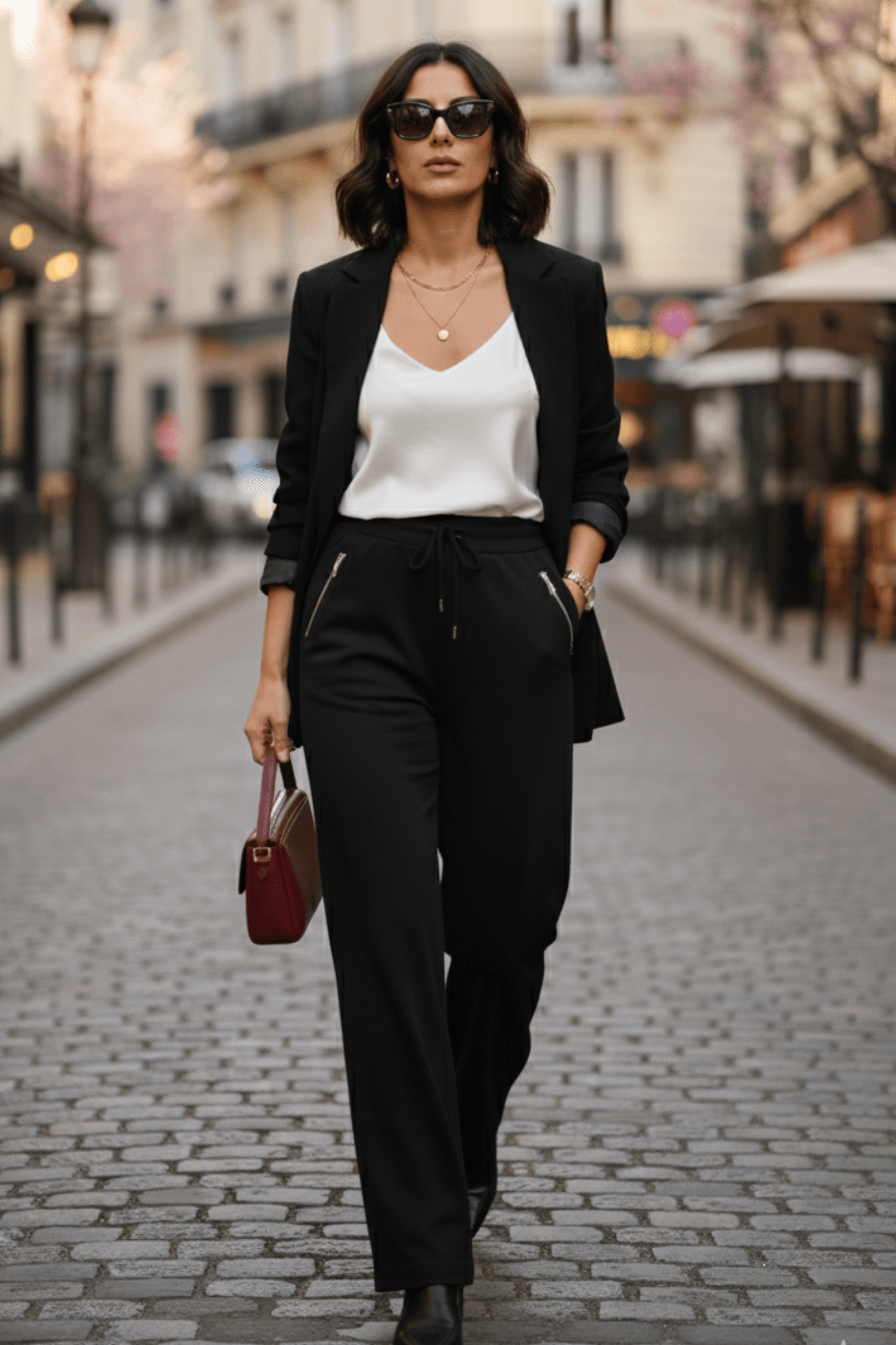 Beli Lastikli Cepleri Fermuar Detaylı Bol Paça Pantolon