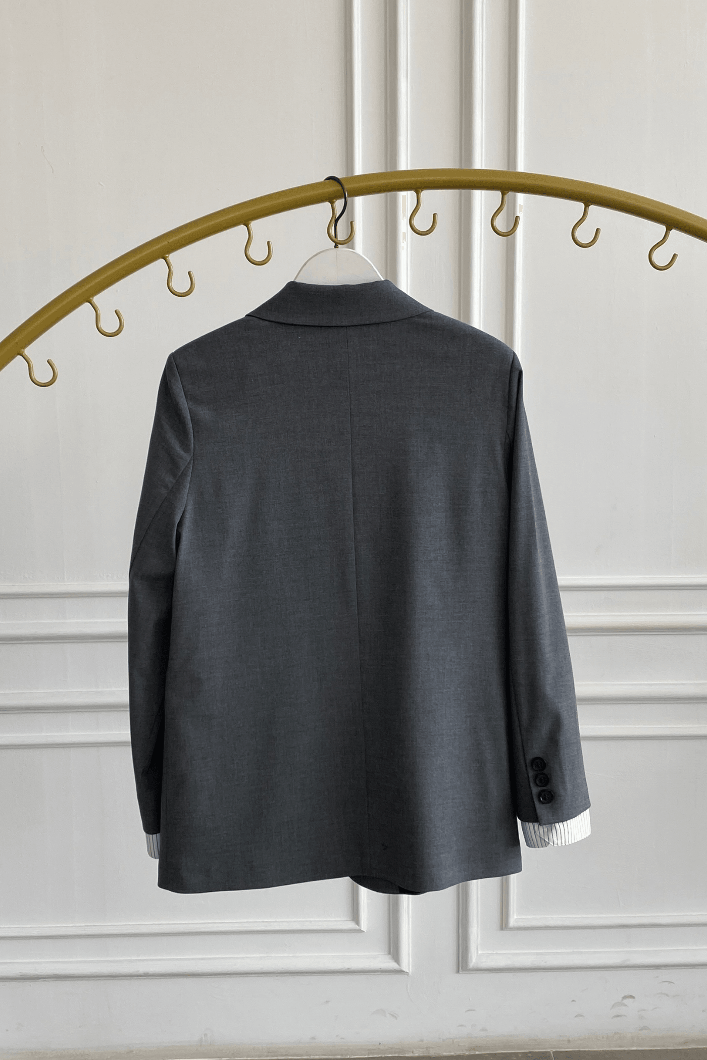 Çıkma Gömlek Manşetli Blazer Ceket - ANTRASIT