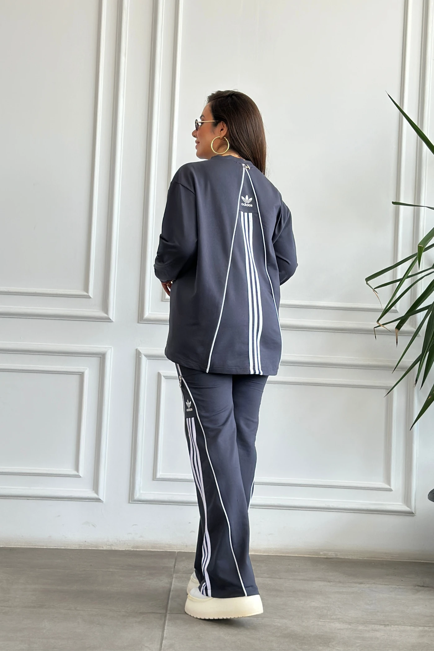 Arkası Ve Paçası Fermuar Detaylı Eşofman Takımı - ANTRASIT