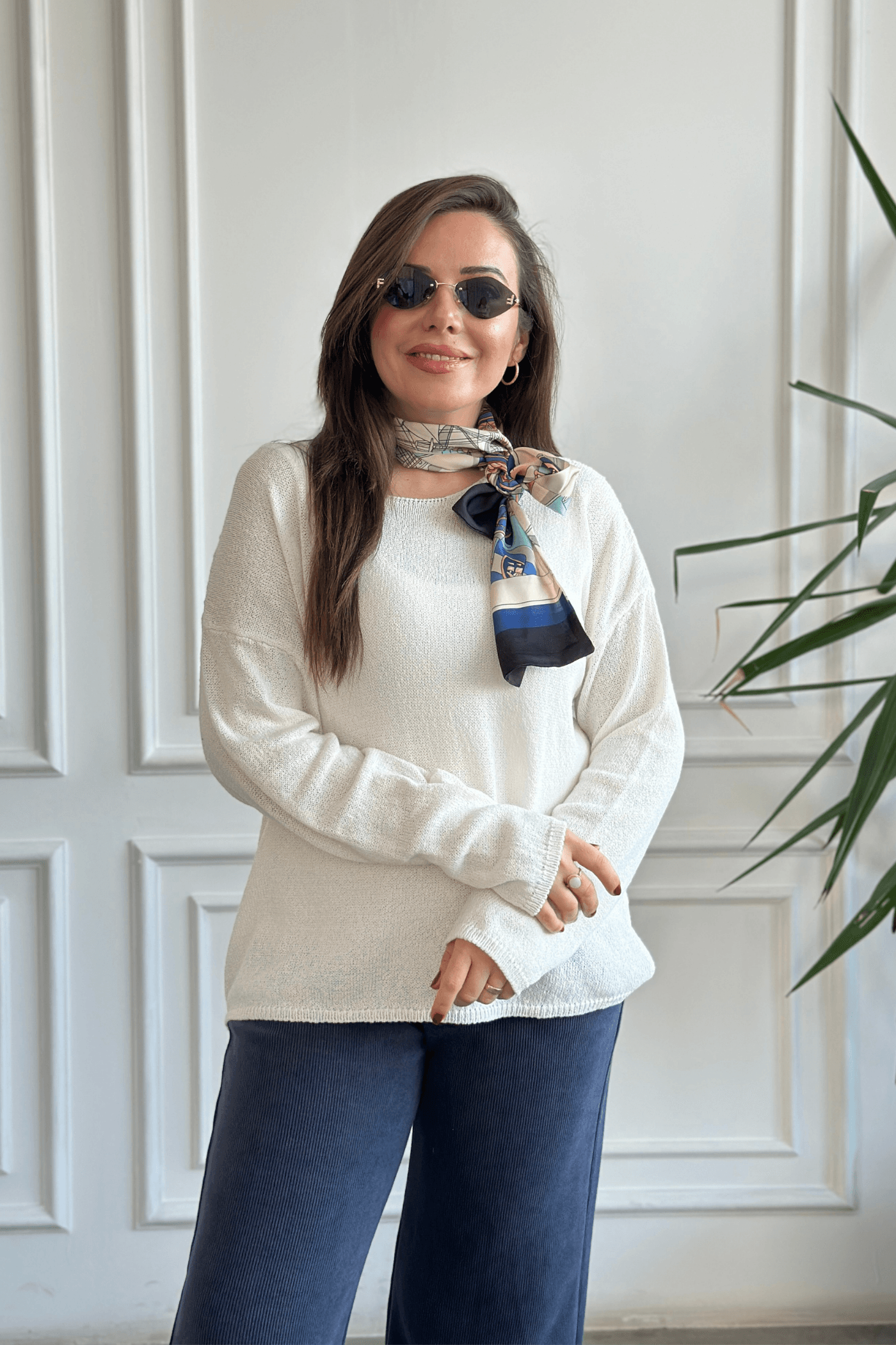 Oval Yaka Merserize Triko