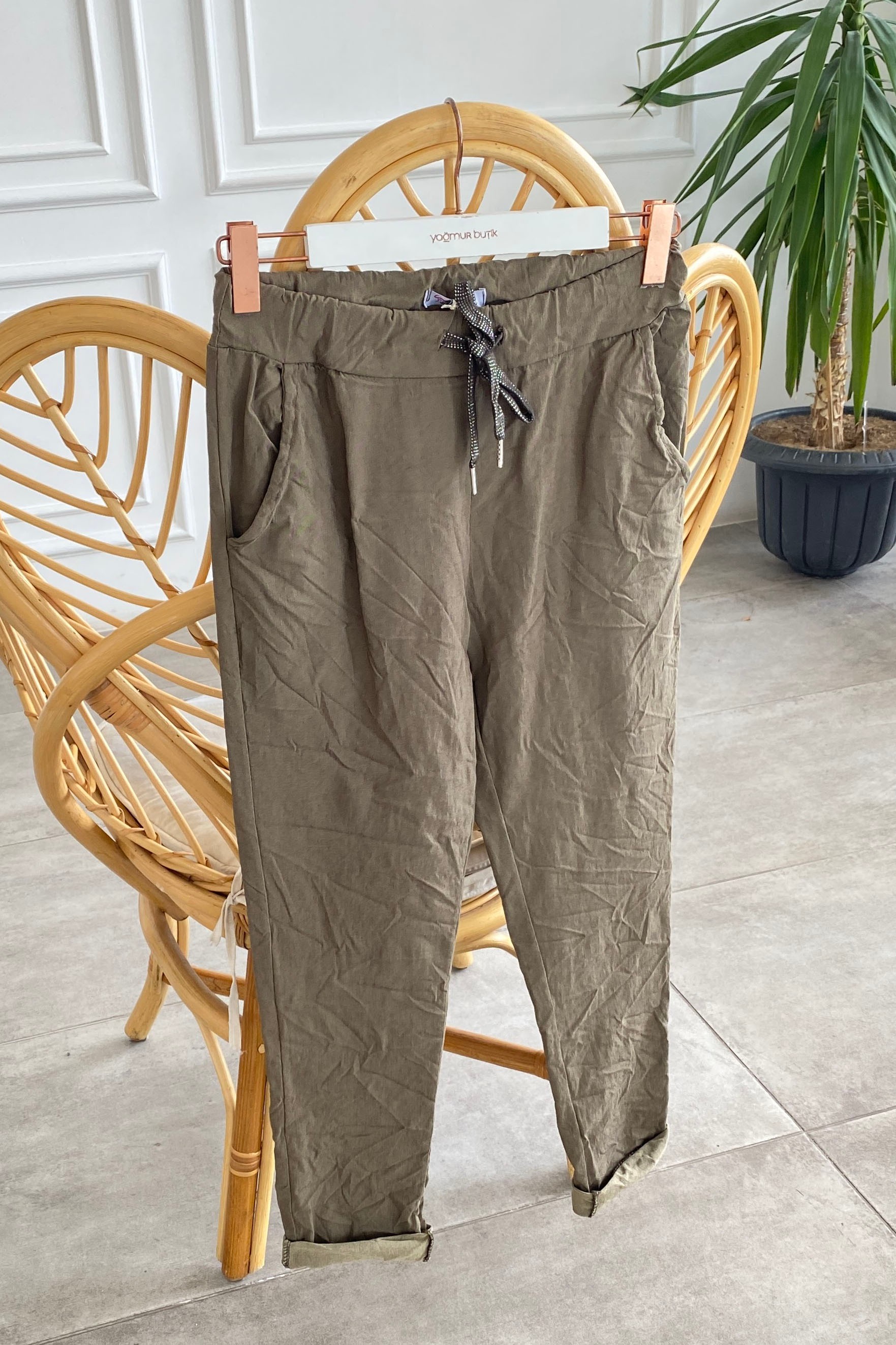 Beli Lastikli Duble Paça Pantolon
