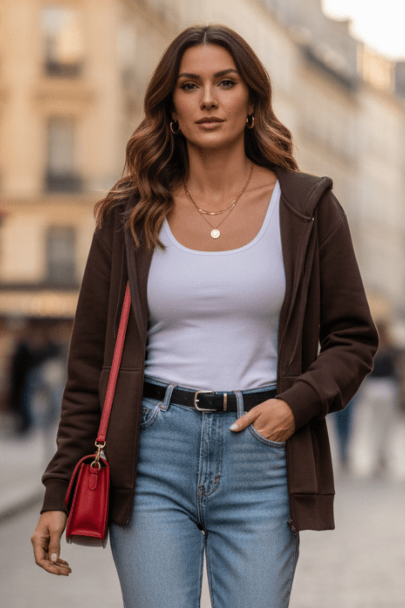 Arkası Triko Detaylı Kapşonlu Sweat Ceket