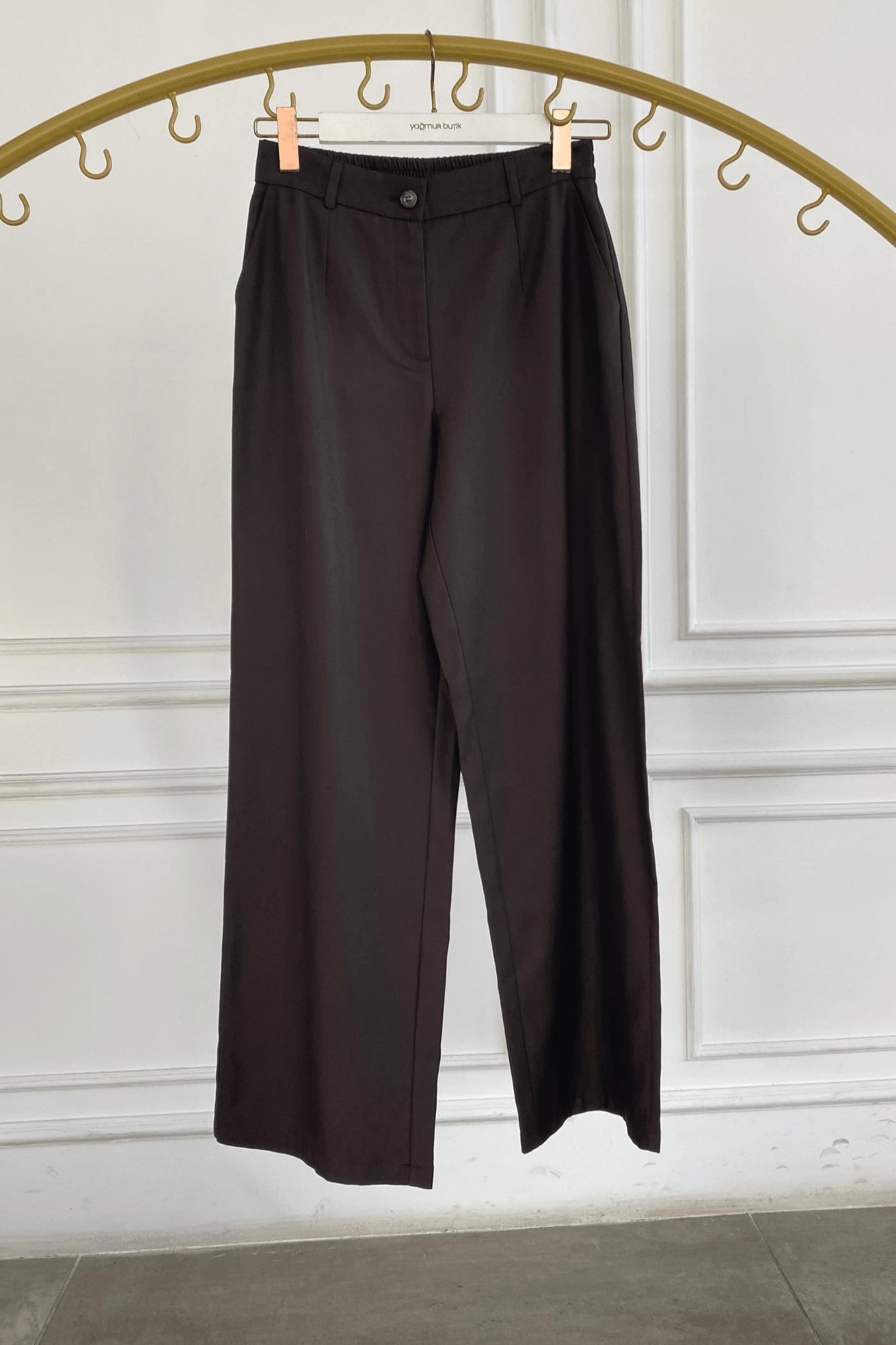 Arkası Lastik Detaylı Palazzo Pantolon