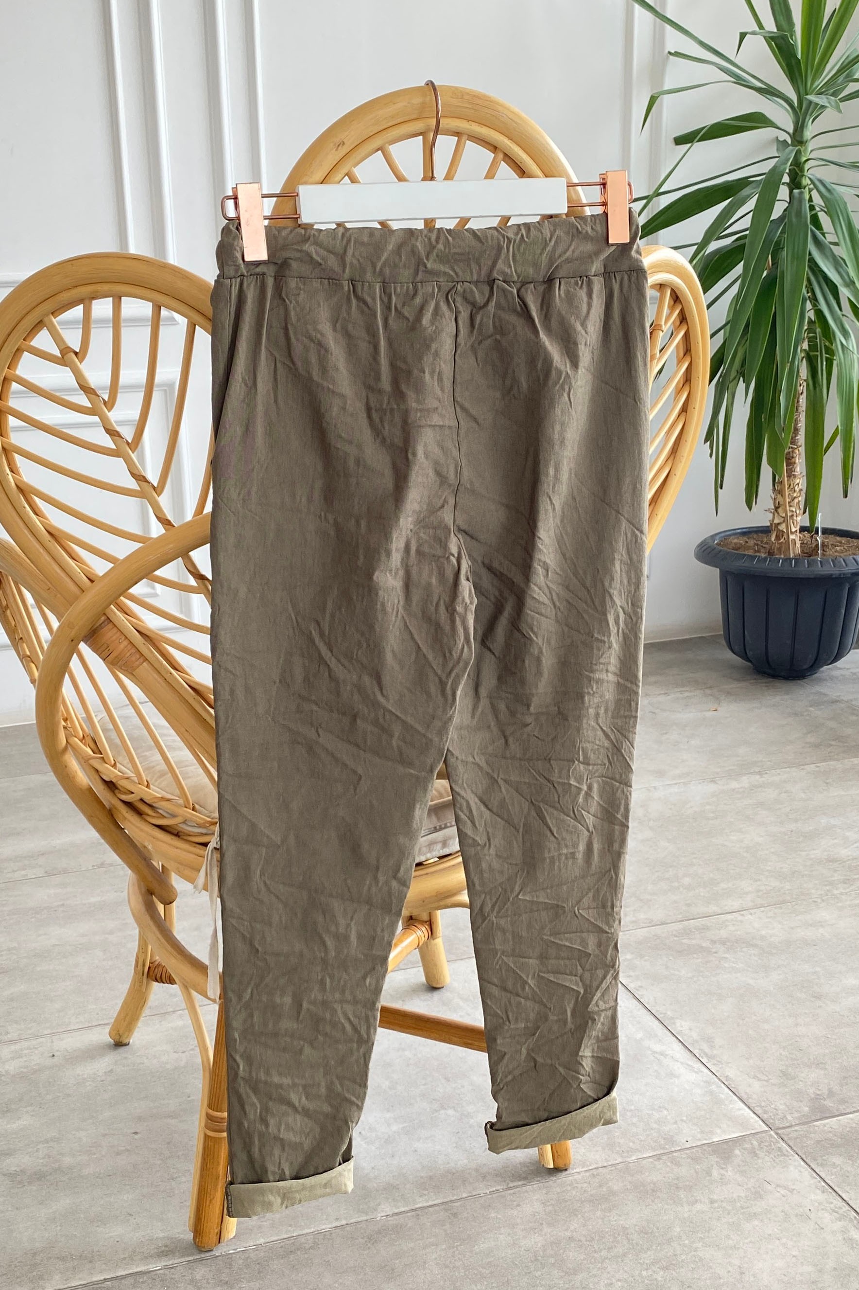 Beli Lastikli Duble Paça Pantolon