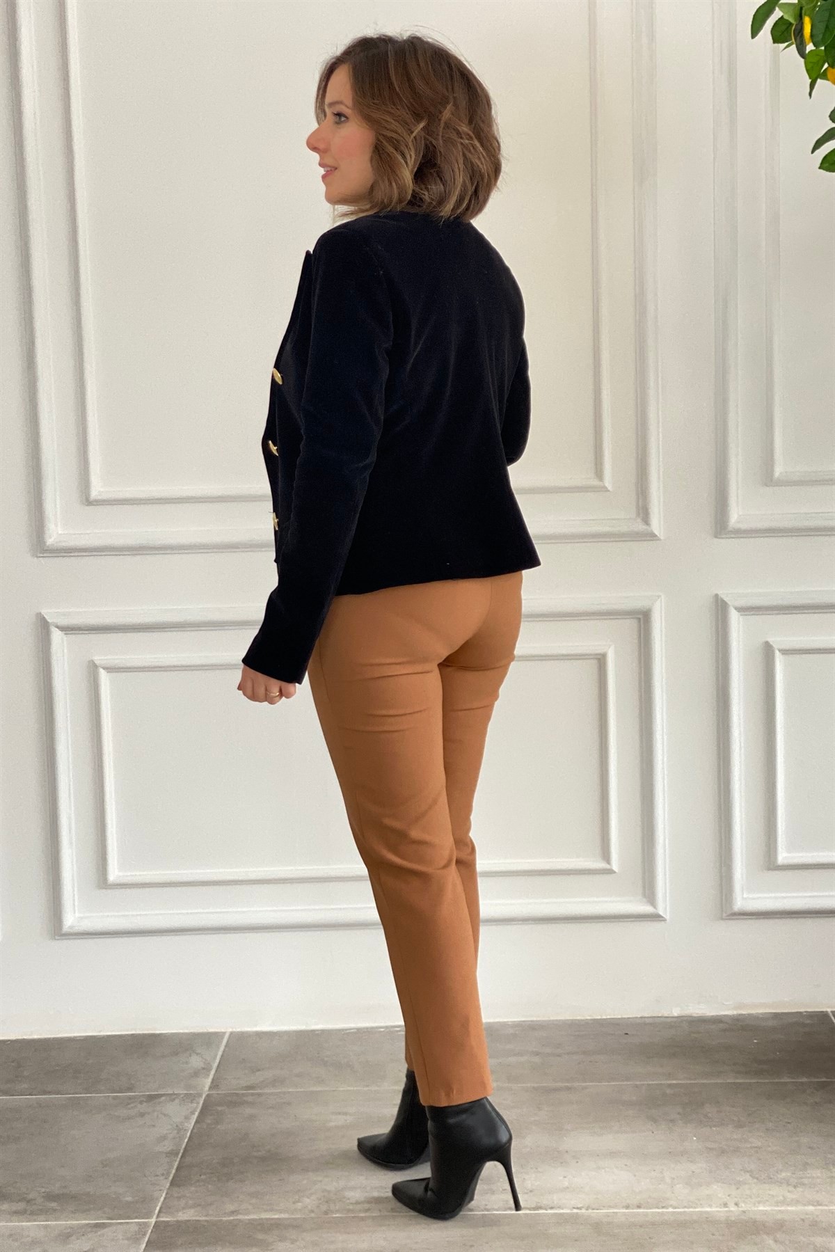 6 Düğmeli Kadife Blazer Ceket