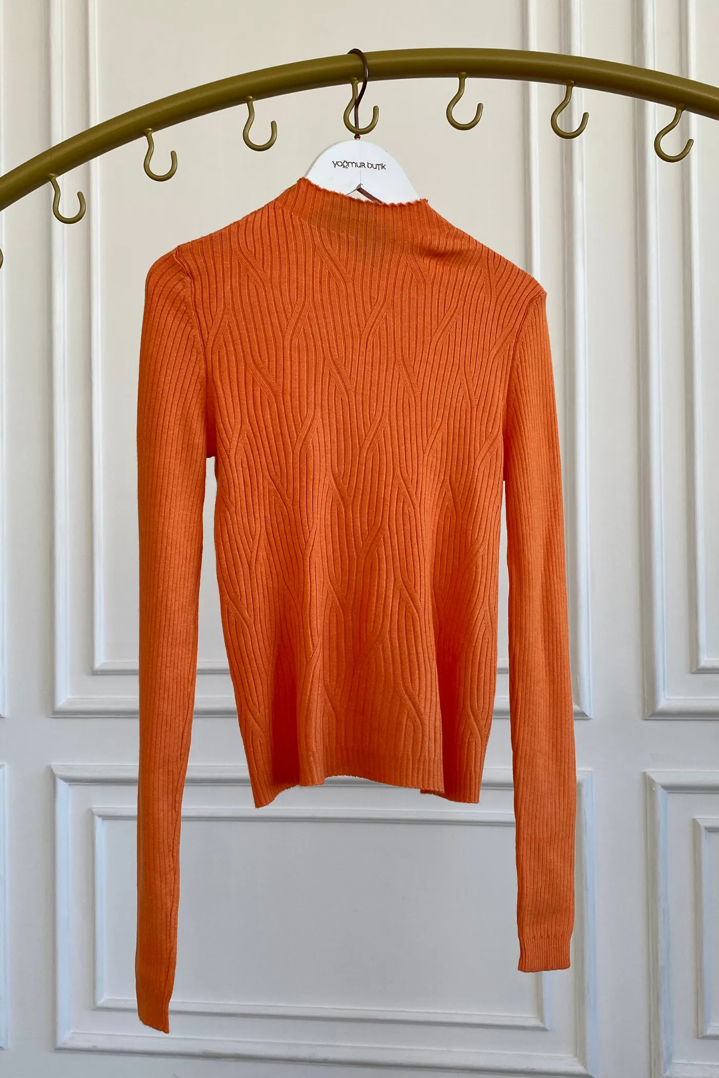 Yarım Balıkçı Fitilli Triko - TURUNCU