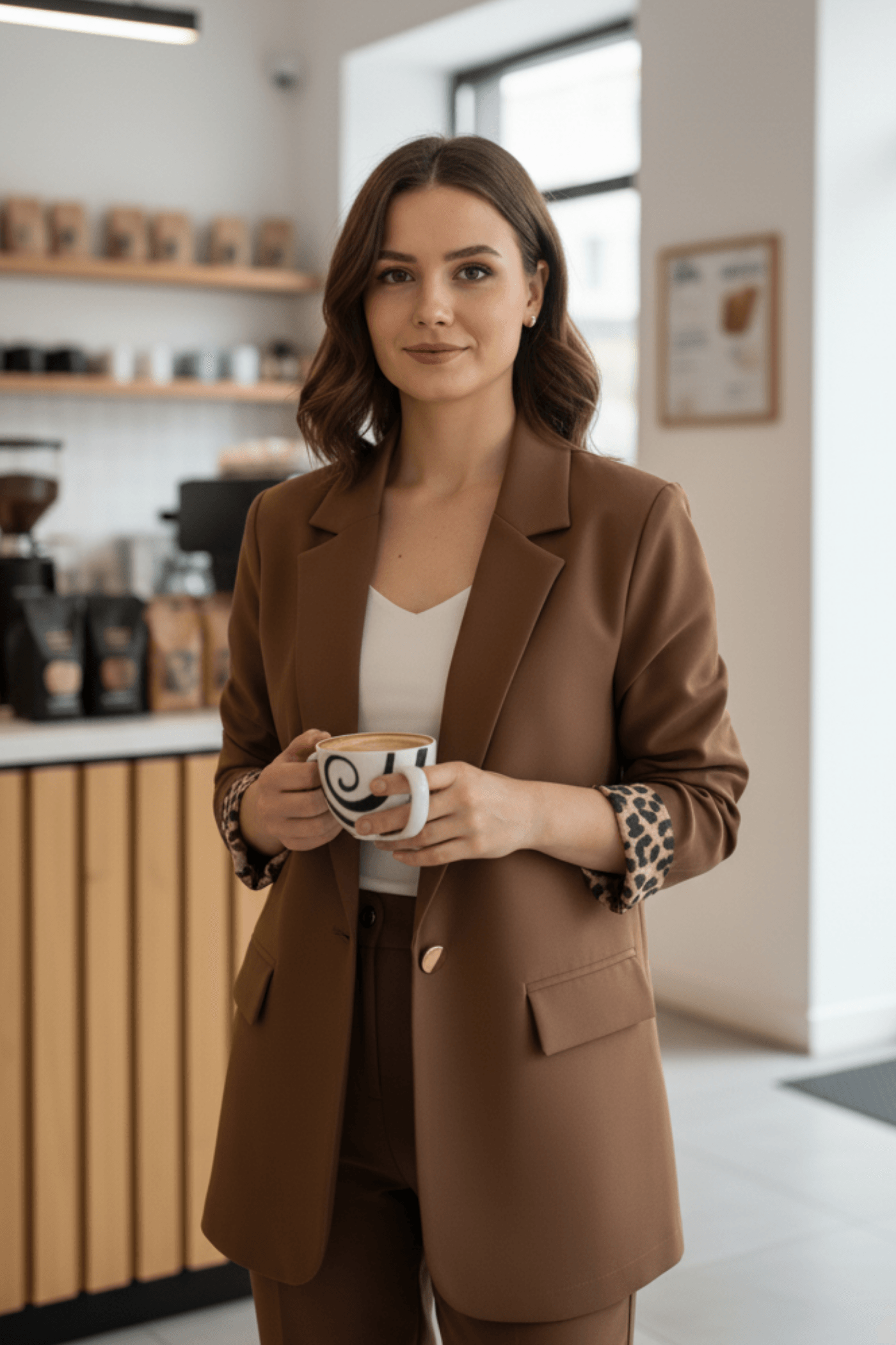 Leopar Garnili Blazer Ceket