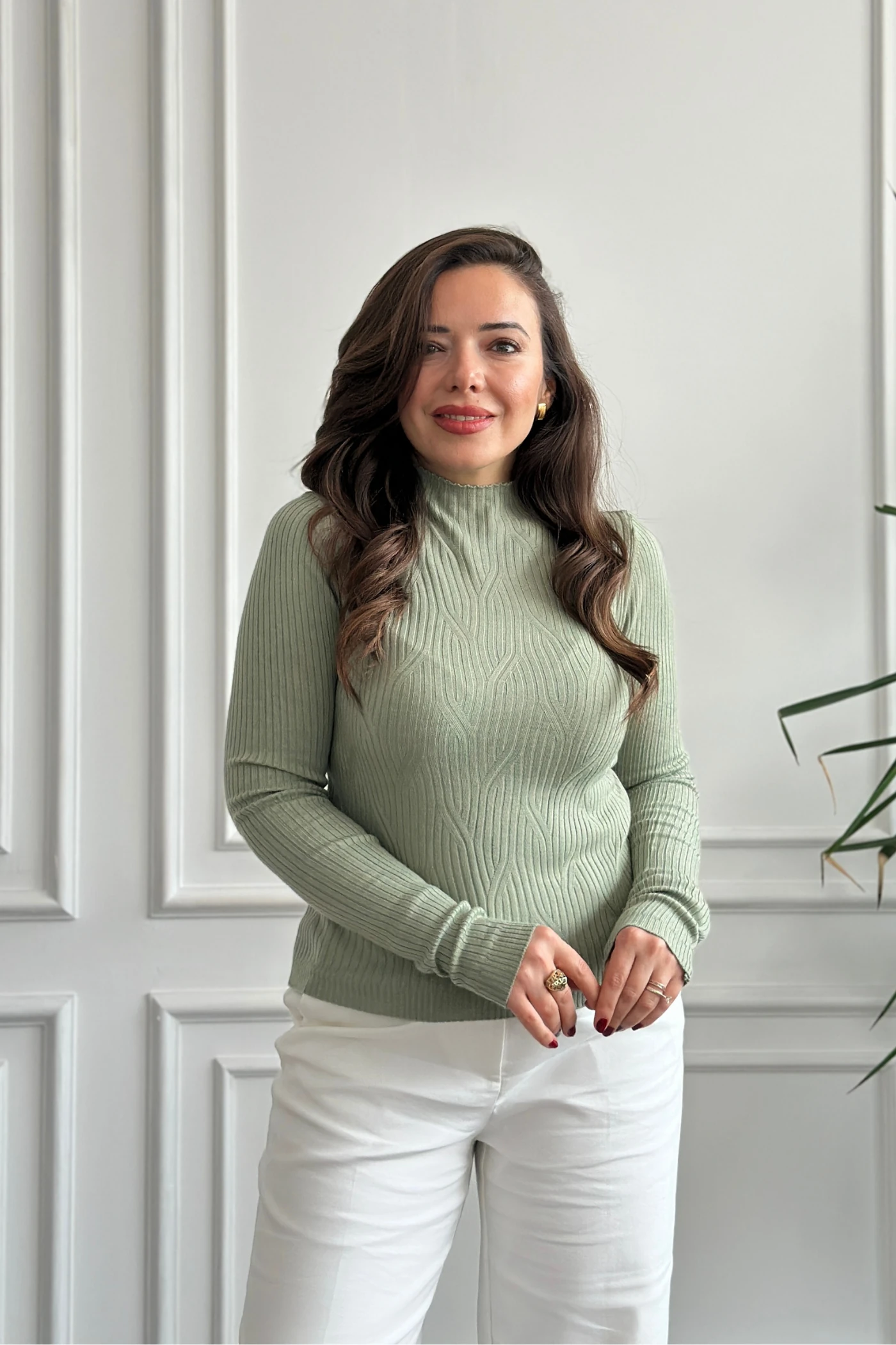 Yarım Balıkçı Fitilli Triko - MINT