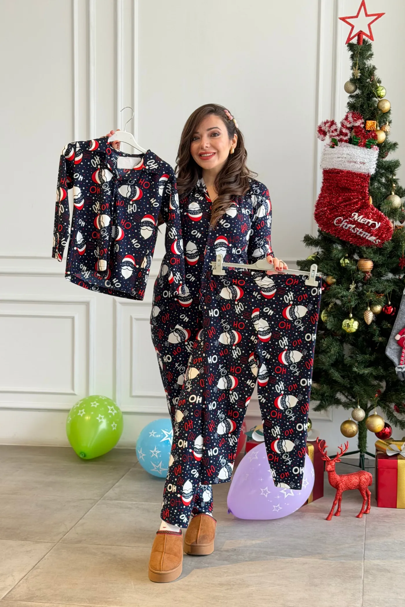 Çocuk Şapka Desenli Pijama Takımı