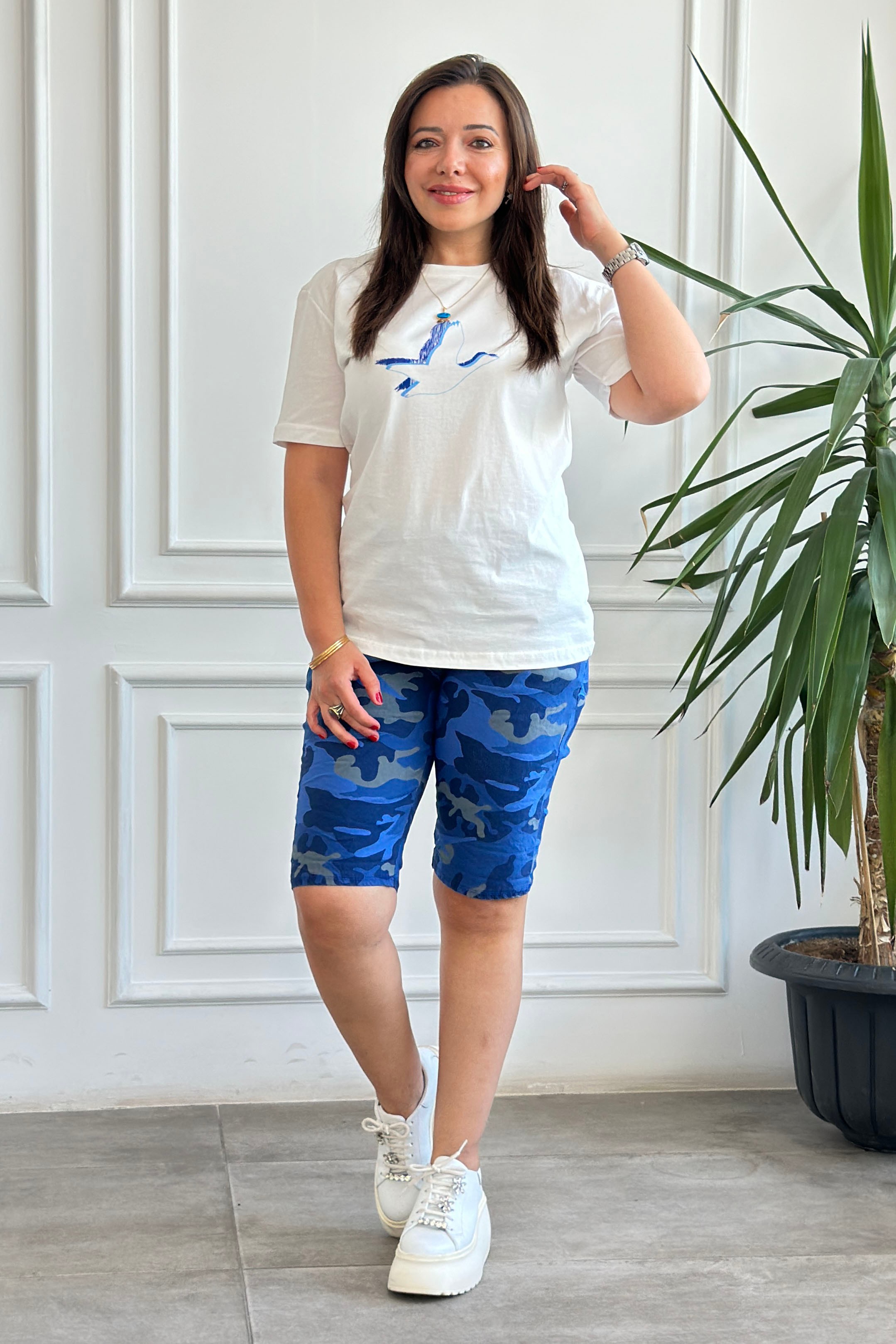 Kuş Baskılı T-Shirt 