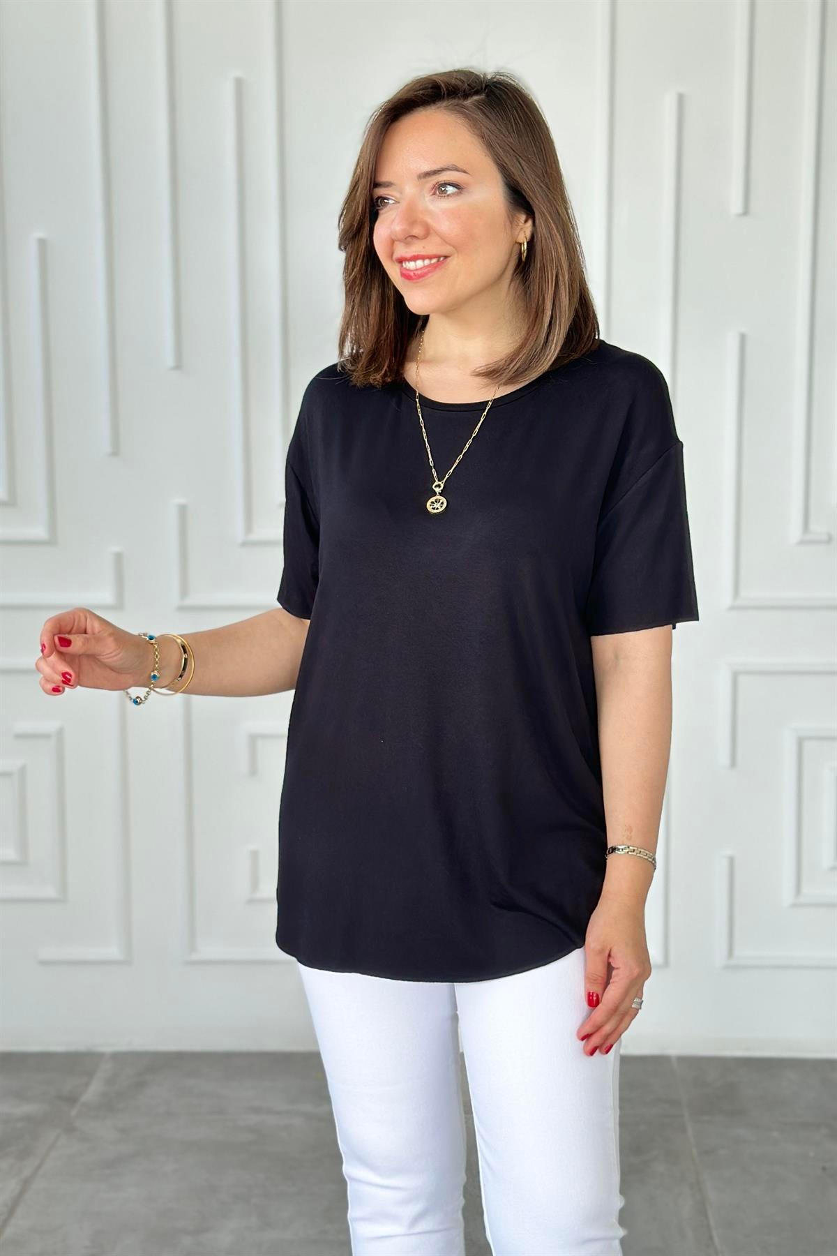 Bisiklet Yaka Basic T-Shirt
