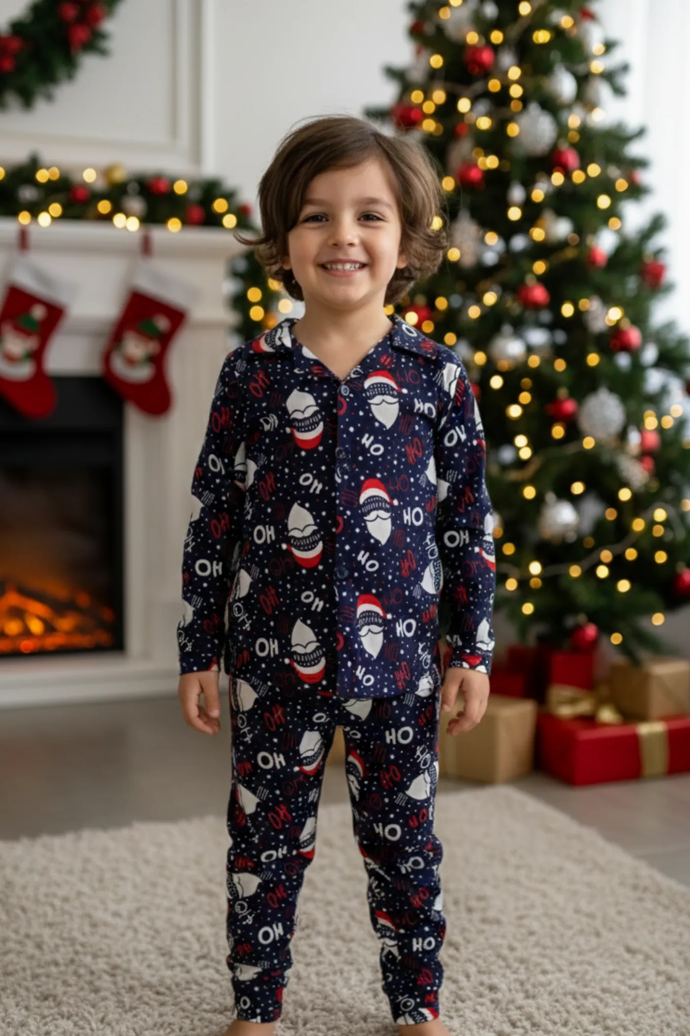 Çocuk Şapka Desenli Pijama Takımı