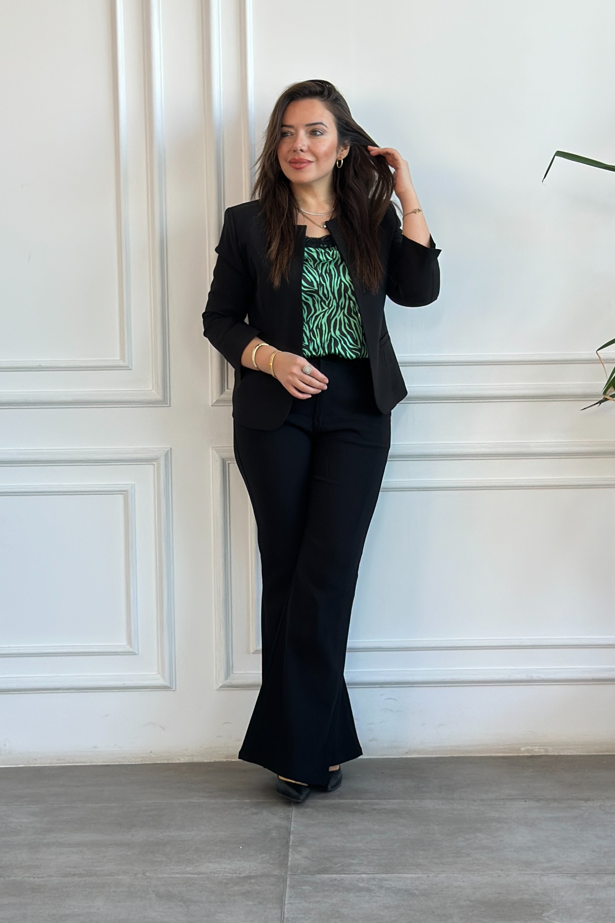 Beli Lastikli İspanyol Paça Pantolon