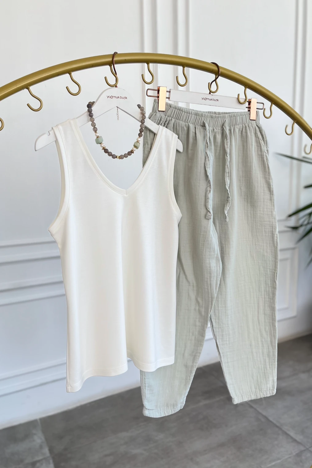 Havuç Paça Müslin Pantolon - TAS