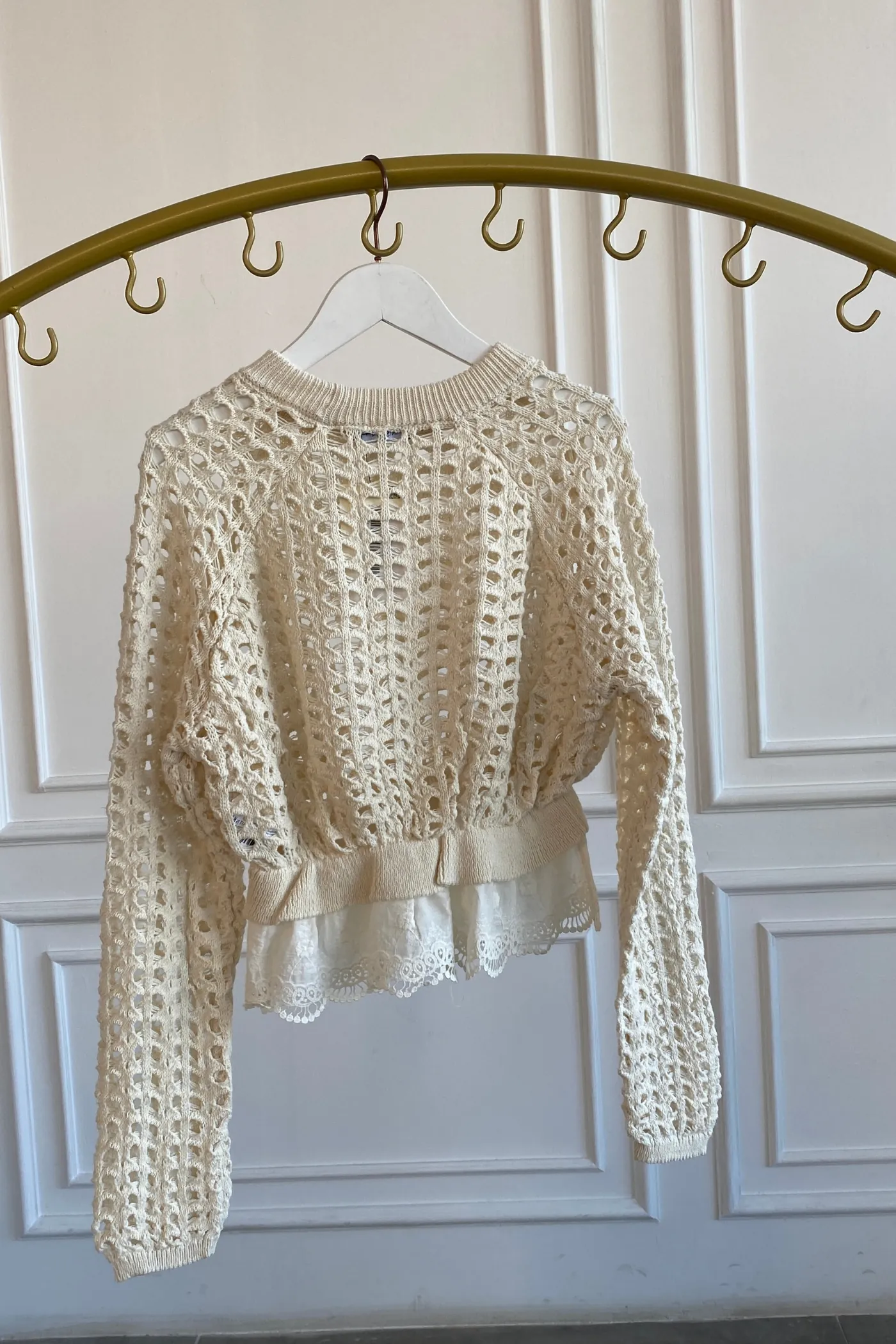 Brode Detaylı Triko  - EKRU