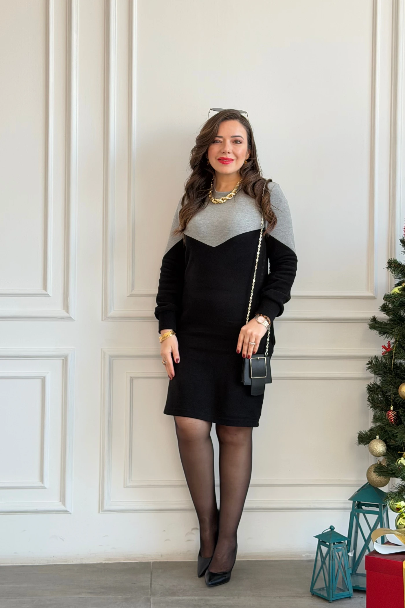 Çanta Aksesuar Detaylı Elbise