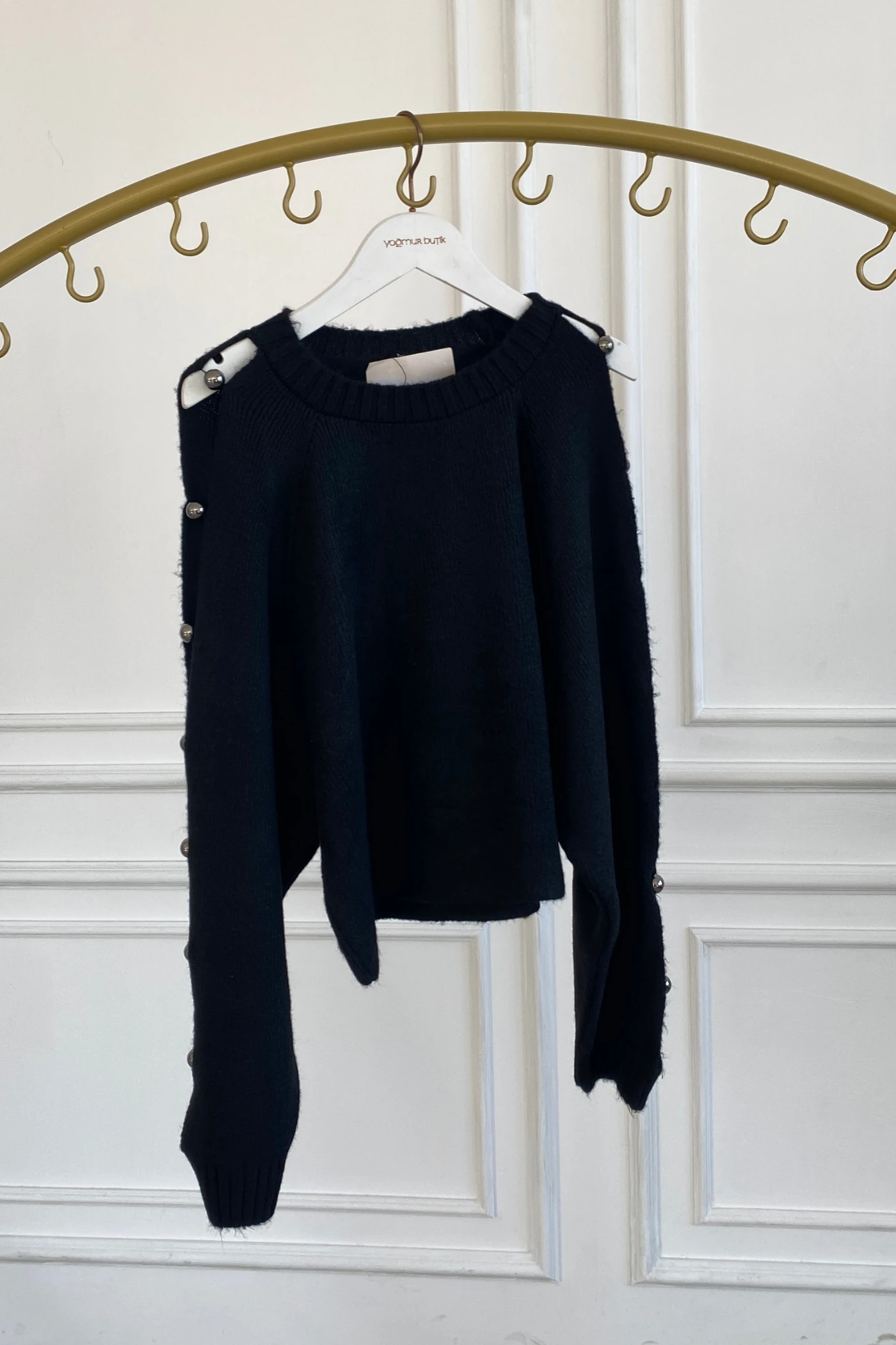 Kol Detaylı Triko Kazak