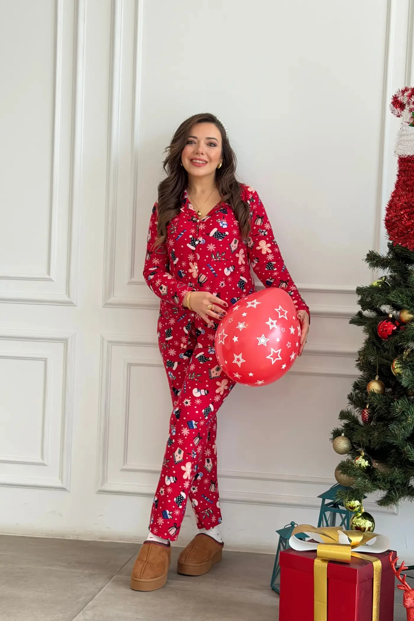 Büyük Beden Desenli Pijama Takımı 