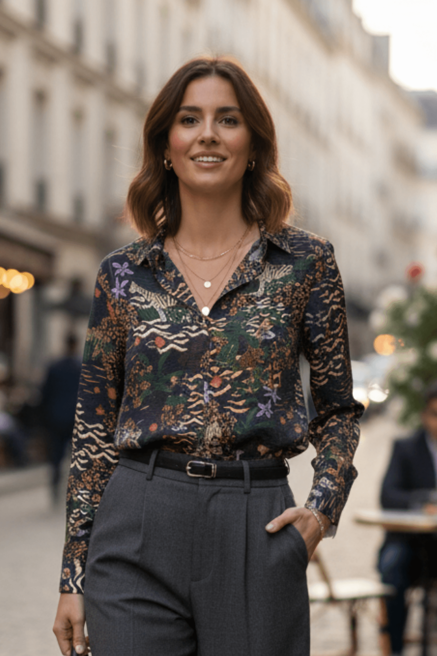 Safari Desen Tek Cepli Gömlek