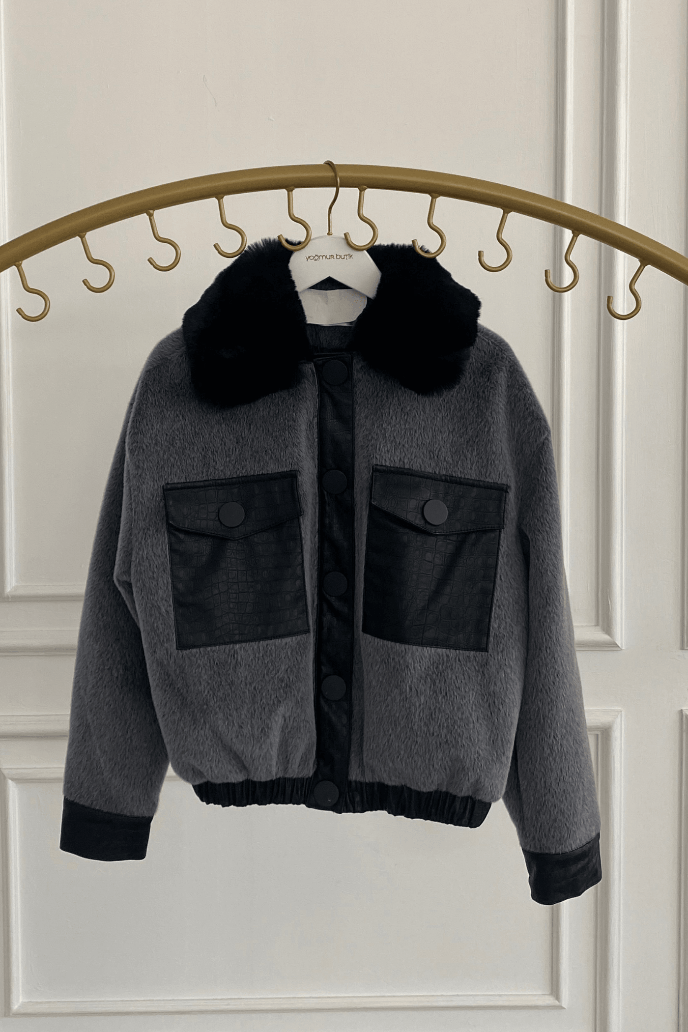 Timsah Derili Posta Cepli Bomber Mont - Gri