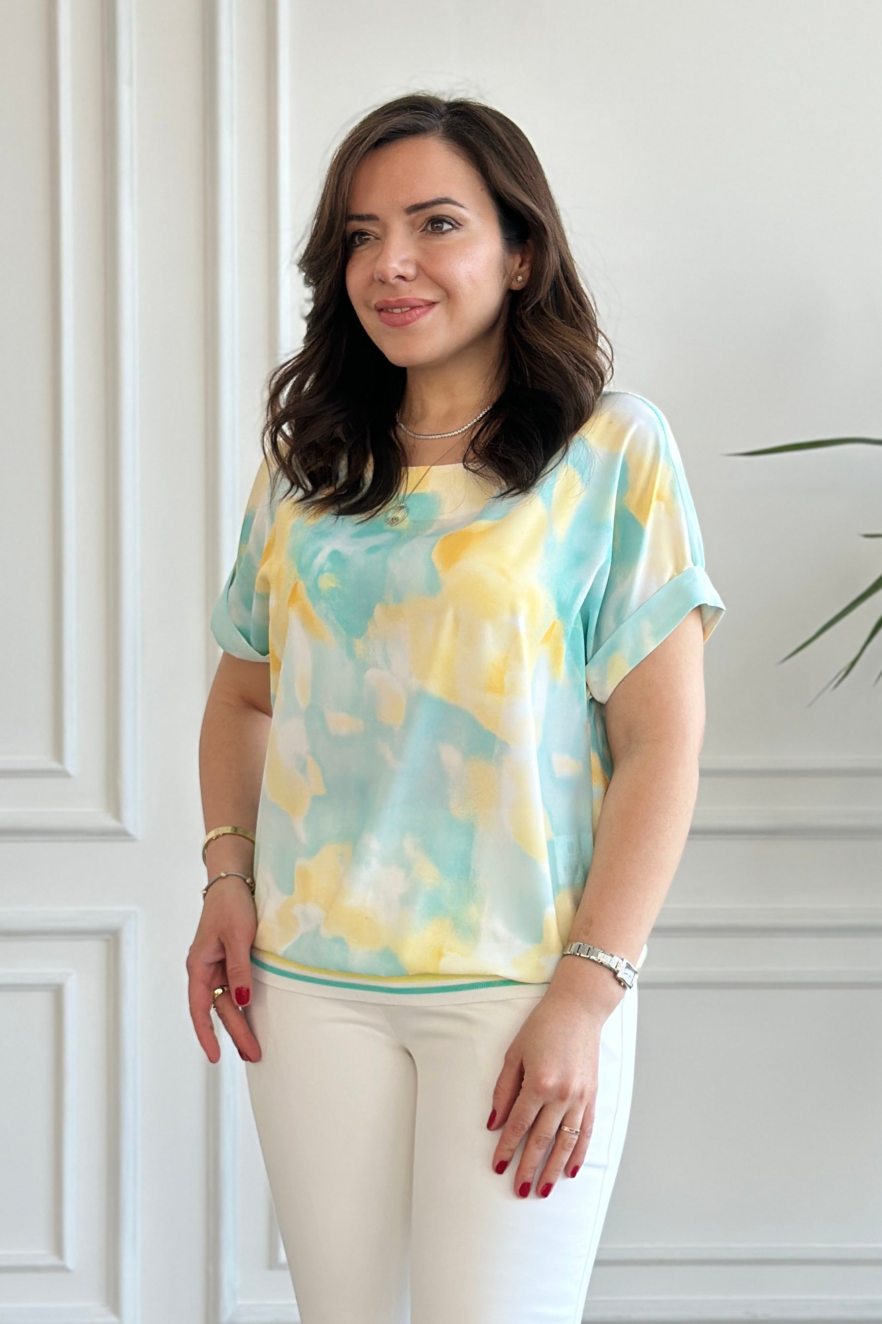 Beli Ribana Detaylı Duble Kol Bluz