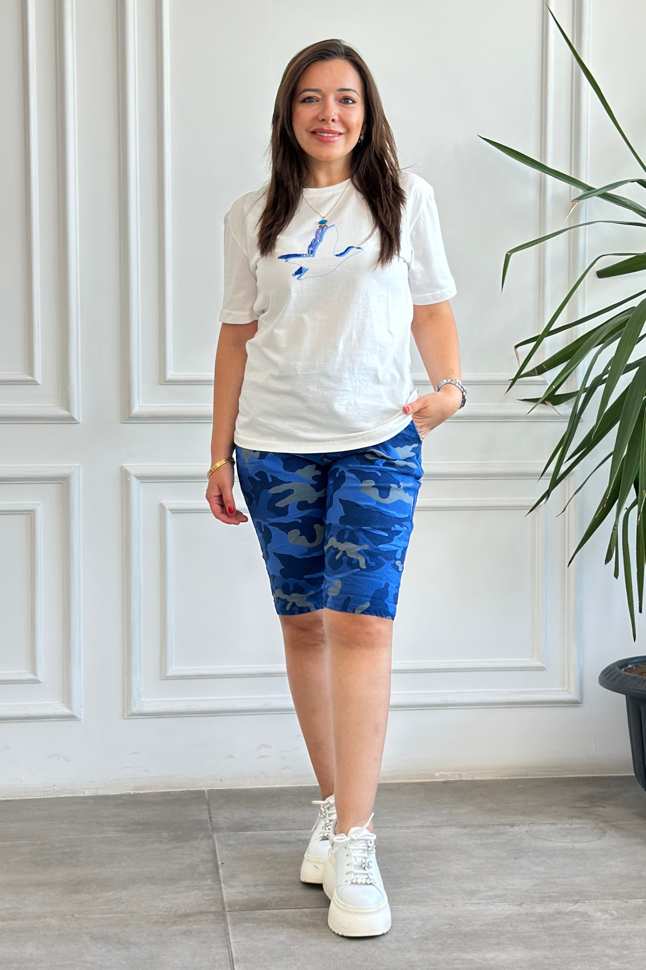 Kuş Baskılı T-Shirt 