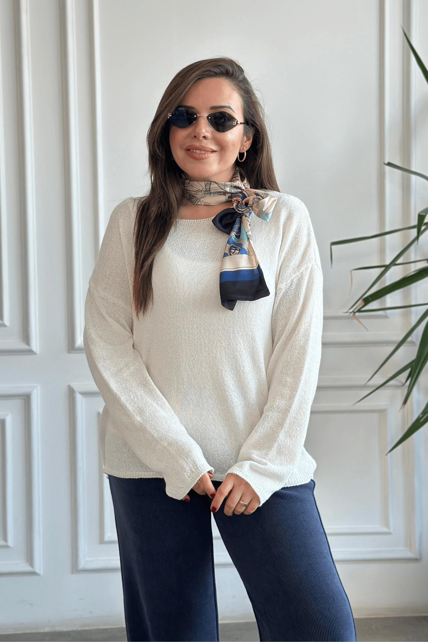 Oval Yaka Merserize Triko