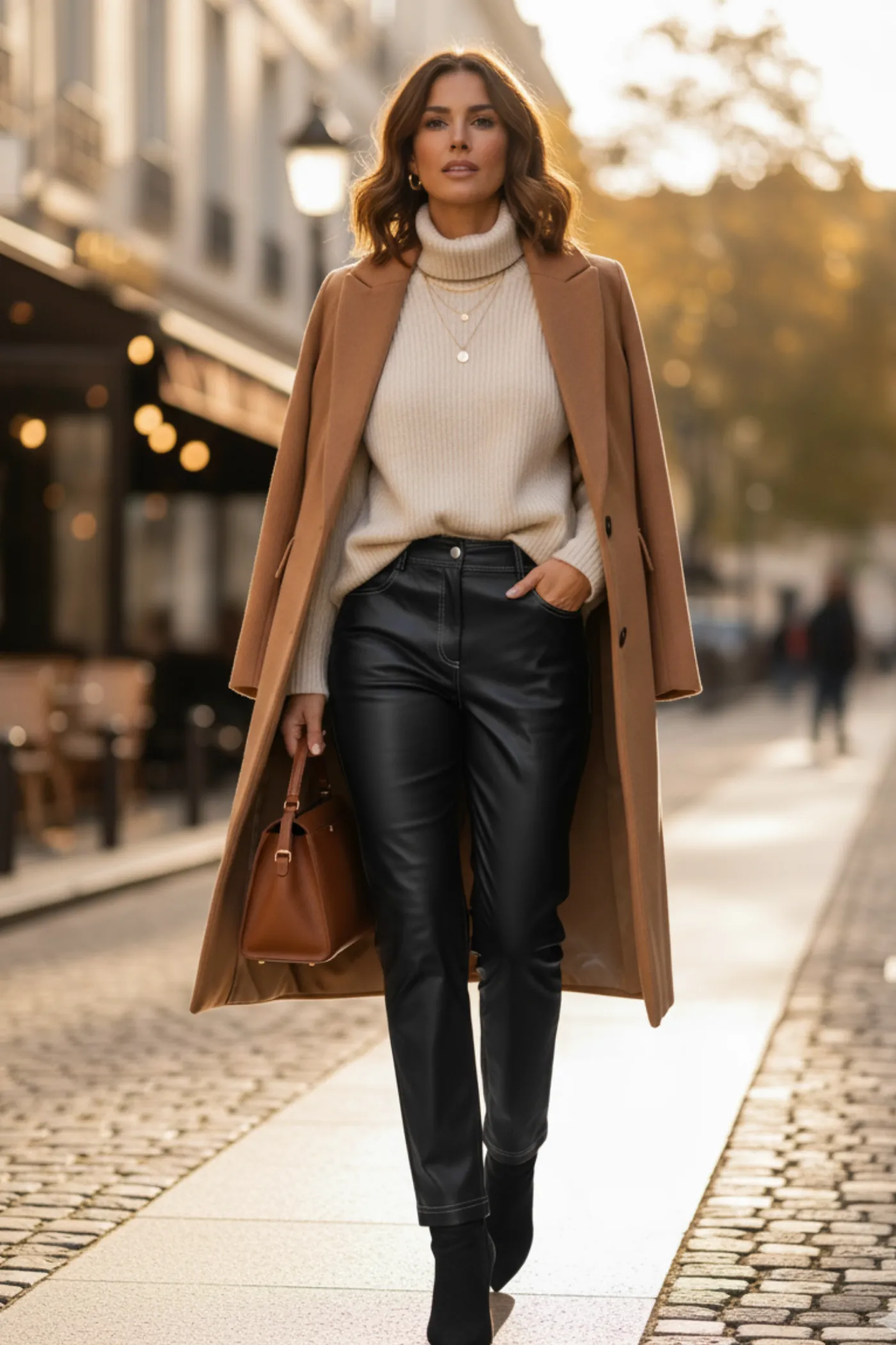 Sıvama Şardonlu Deri Pantolon