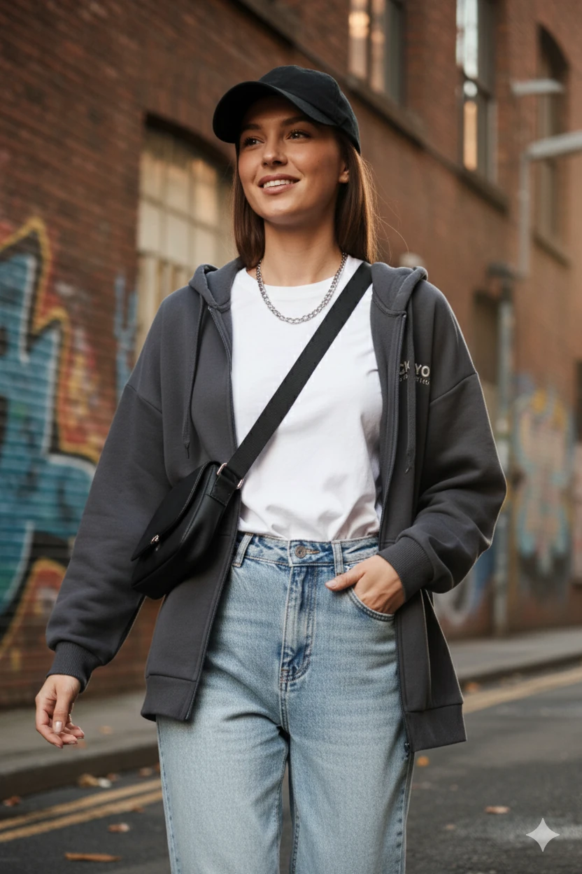 Arkası Ayıcık Baskılı Kapşonlu Sweat Ceket