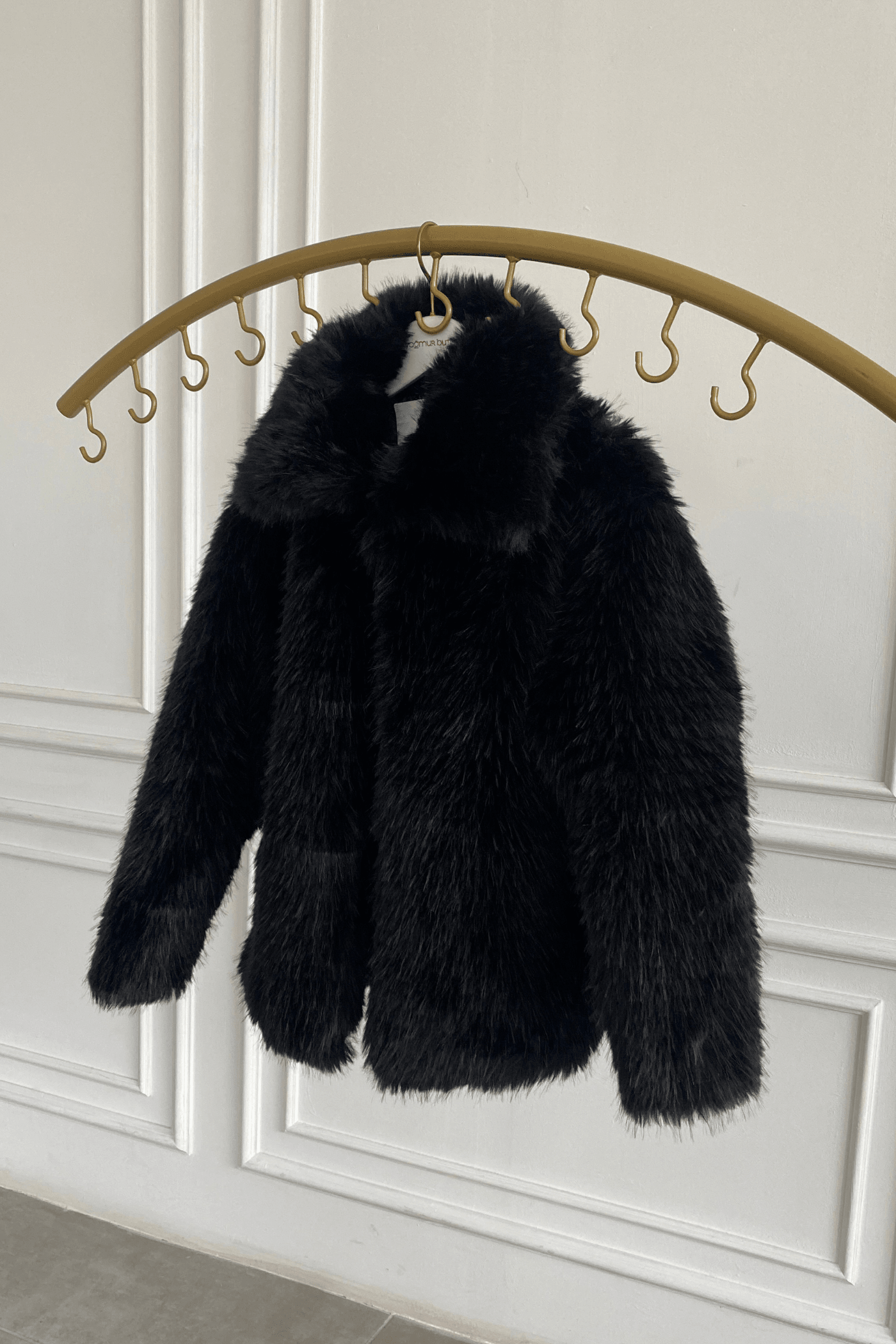 Kürklü Mont - SIYAH