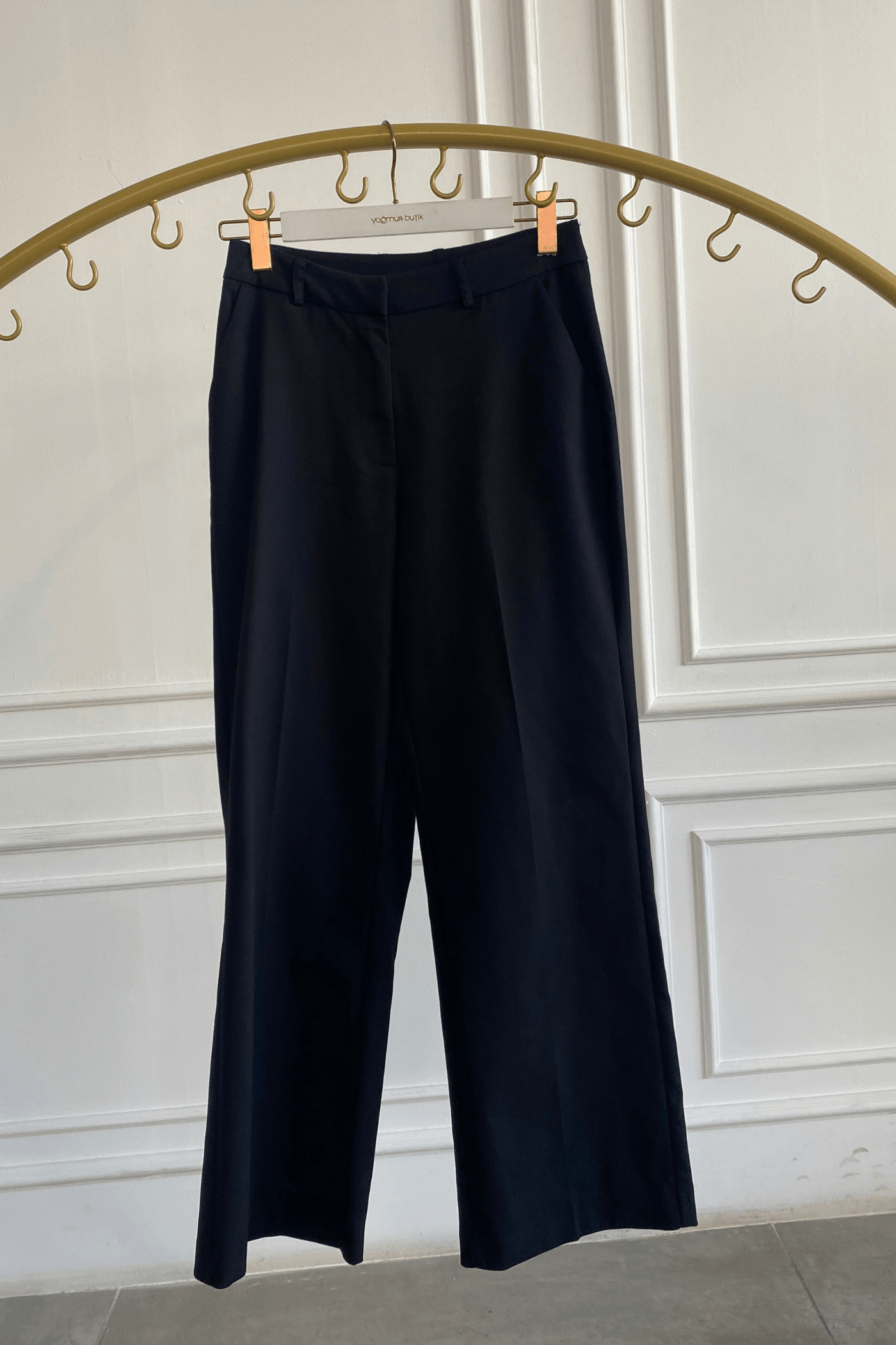 Arka Süs Cep Detaylı Palazzo Pantolon - SIYAH