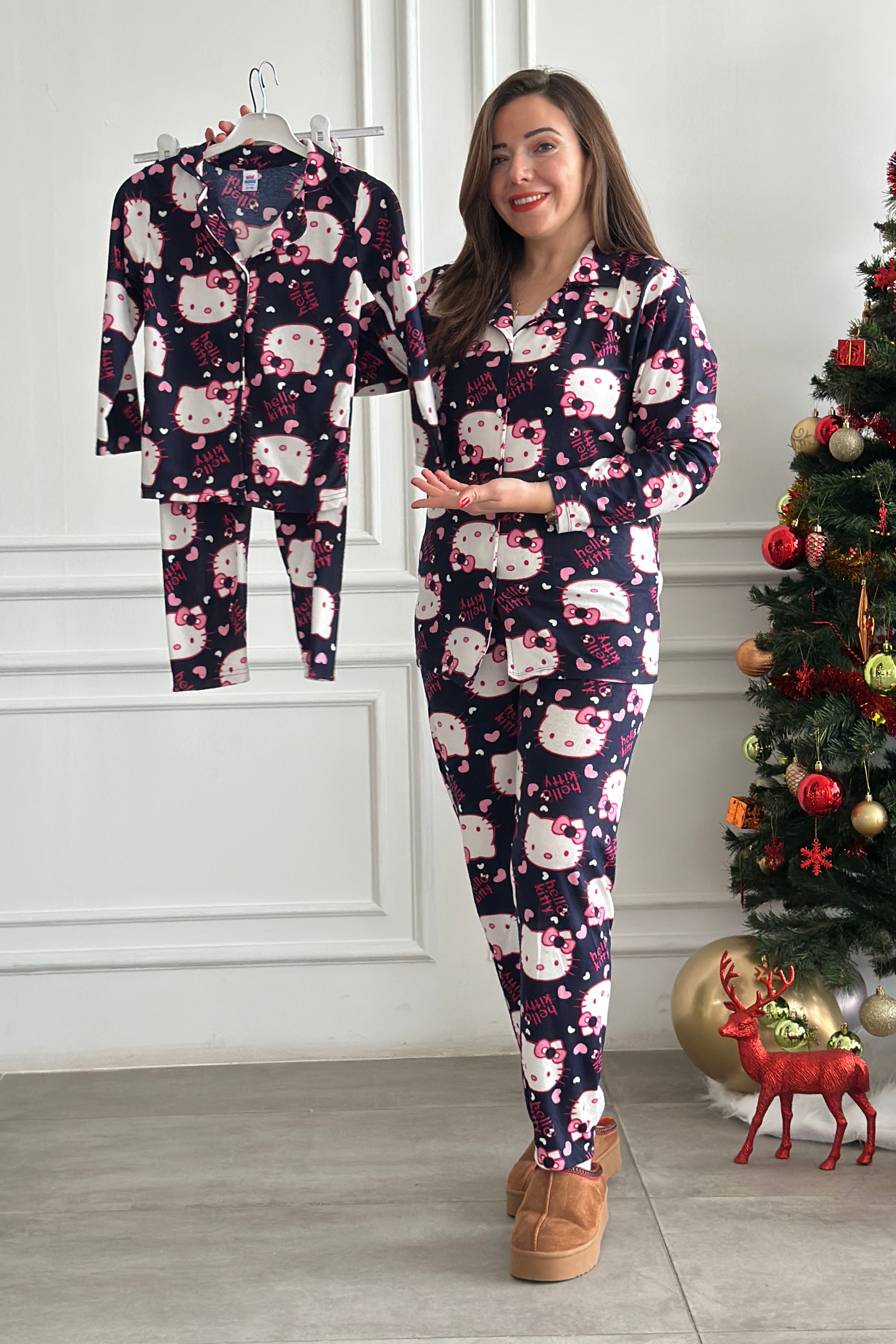 Hello Kitty Anne - Kız Pijama Takımı - LACIVERT