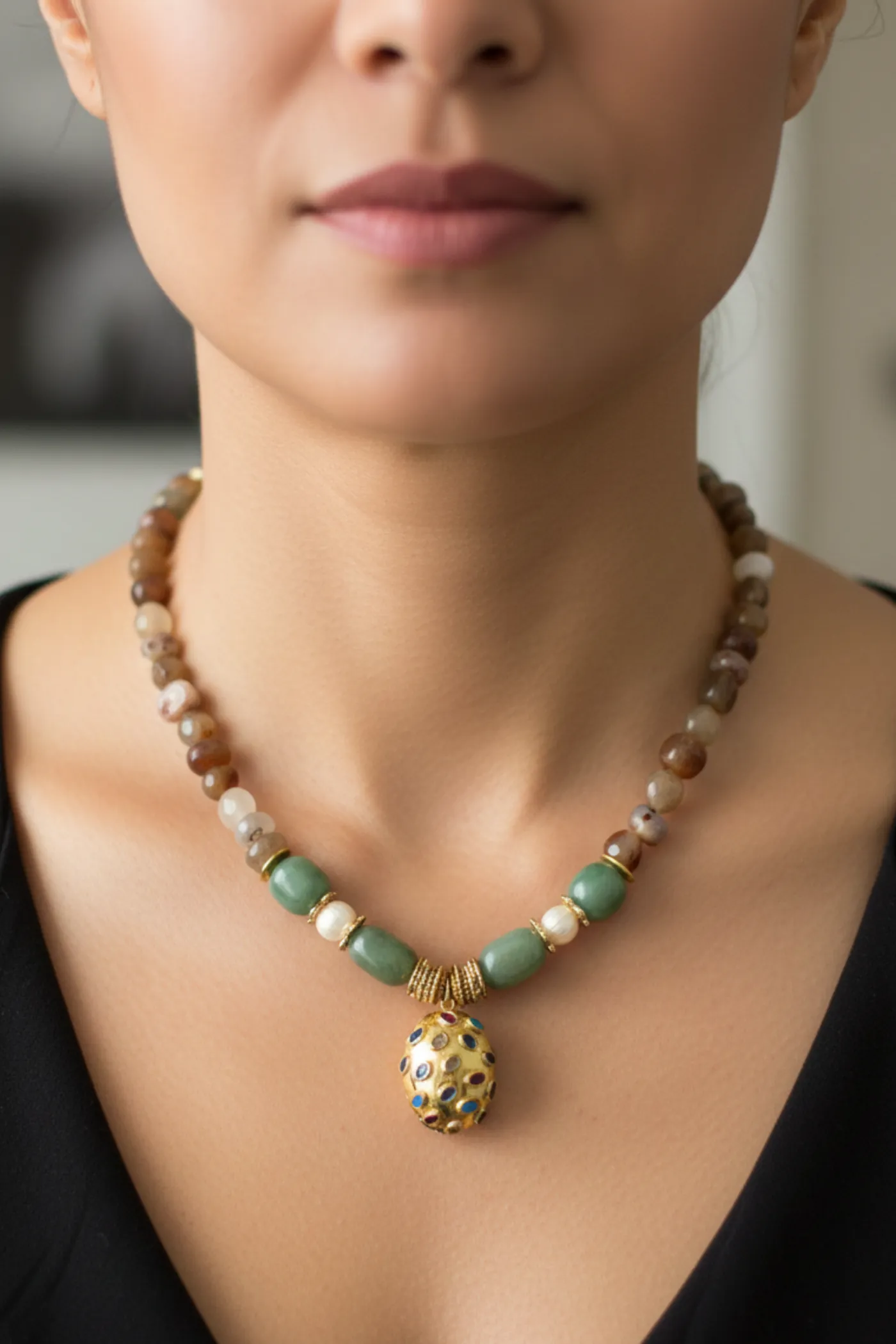 KLY06 Doğal Taş Kolye 