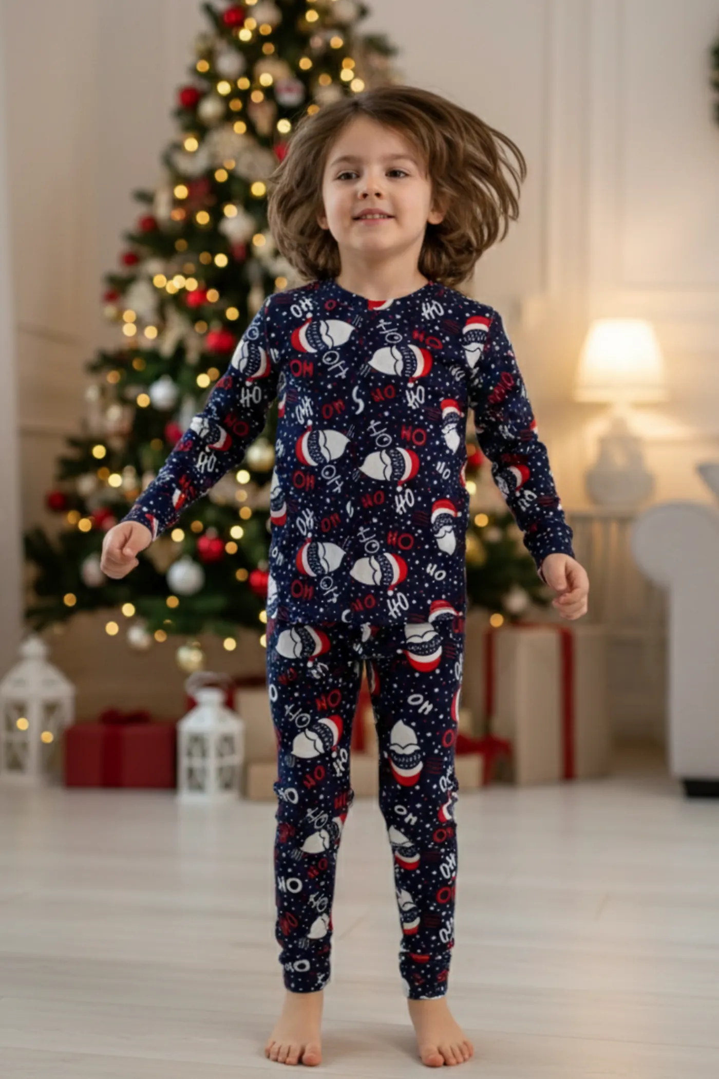 Çocuk Şapka Desenli Pijama Takımı