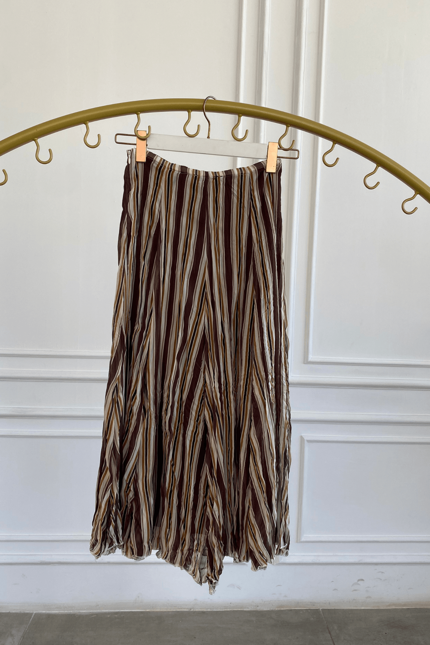 Çizgili Şifon Etek 