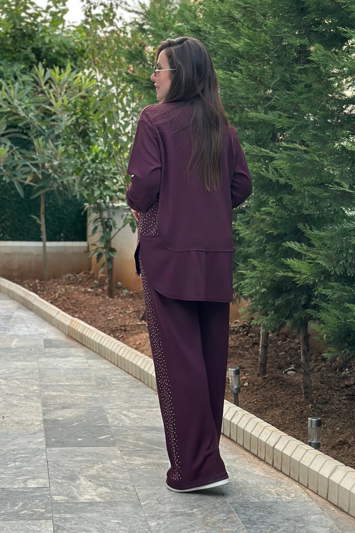 Etek Ucu Ve Yanları Taş Detaylı Takım - MURDUM