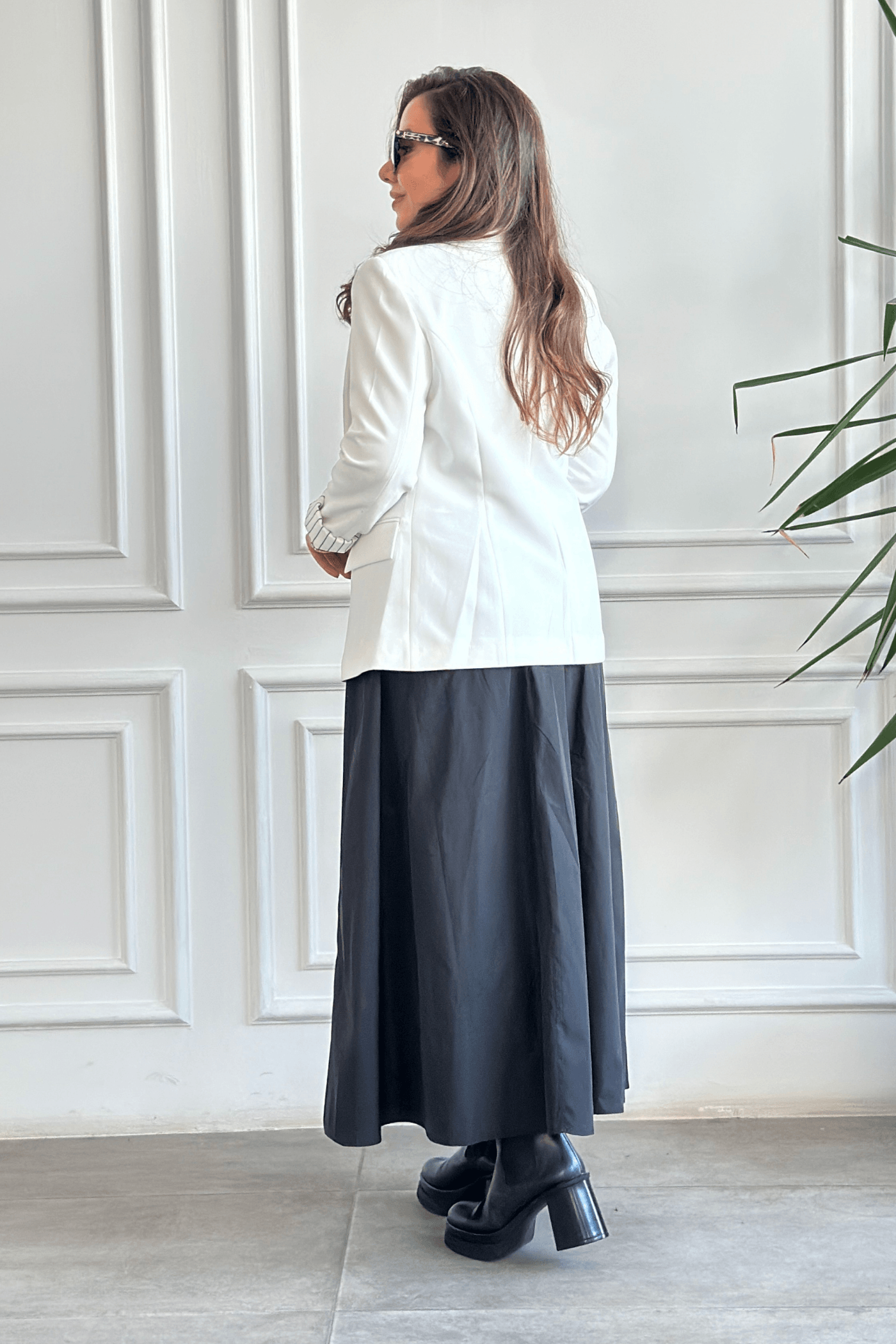 Kol Manşeti Garnili Blazer Ceket