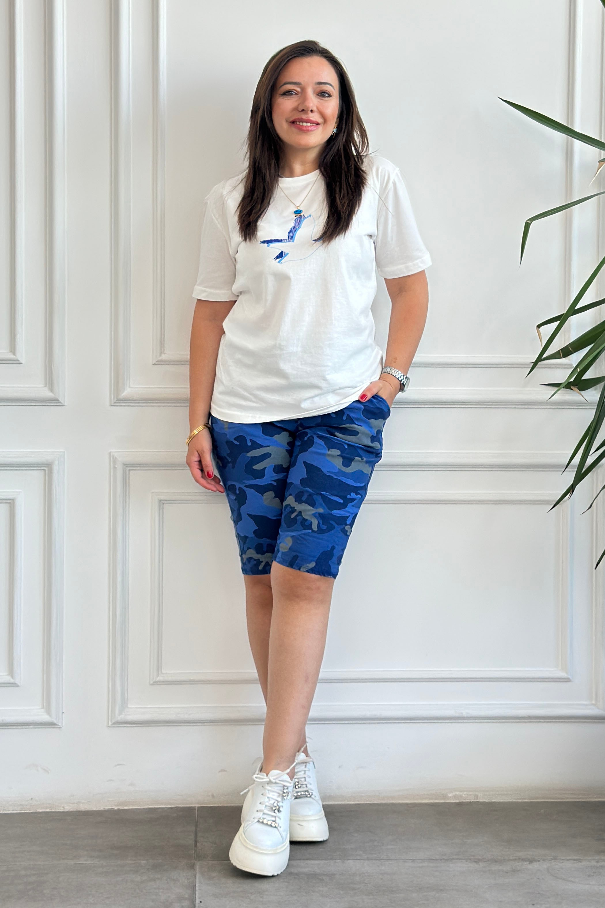 Kuş Baskılı T-Shirt 