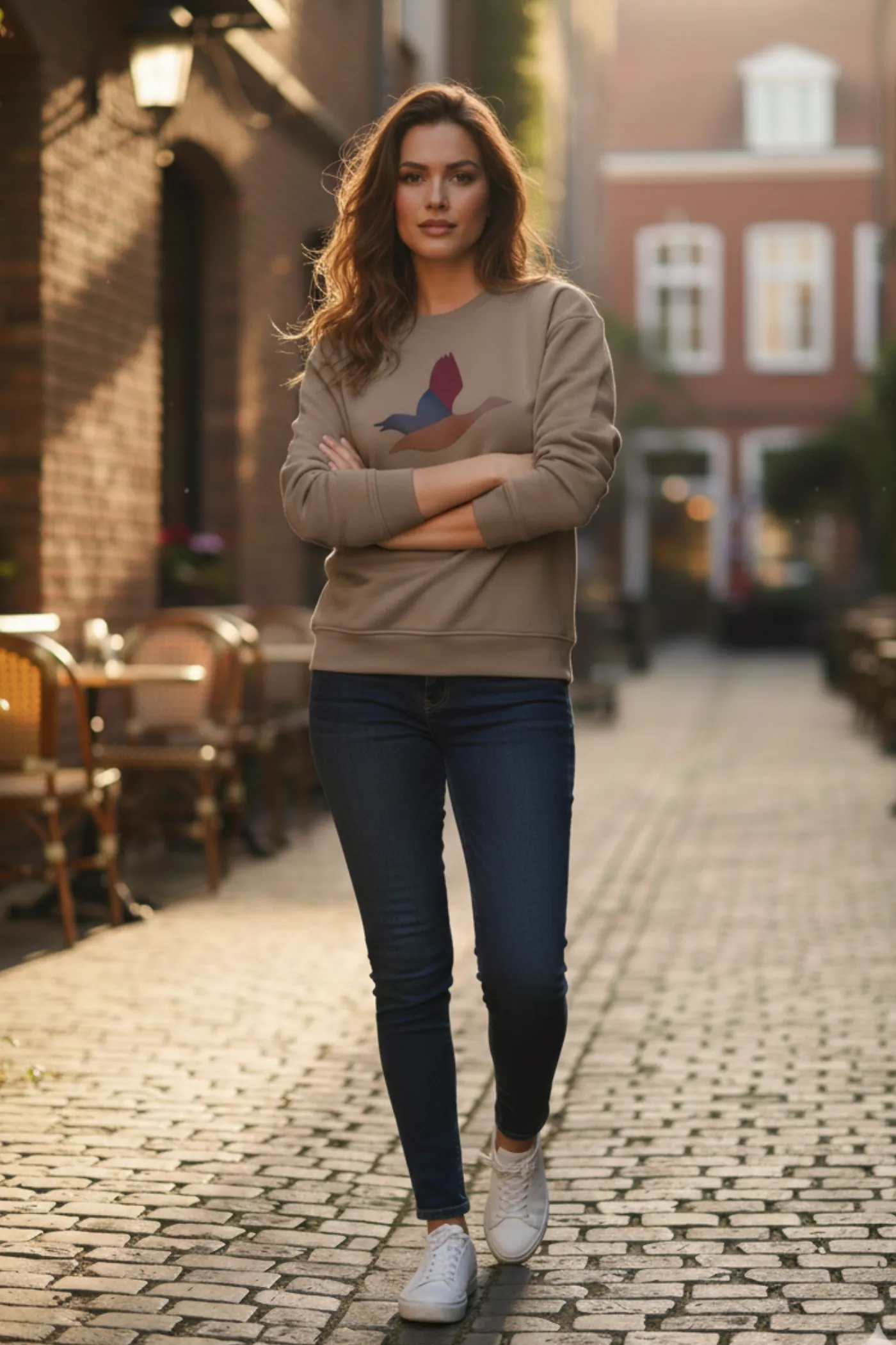 Önü Kuş Baskılı Sweat  - VIZON