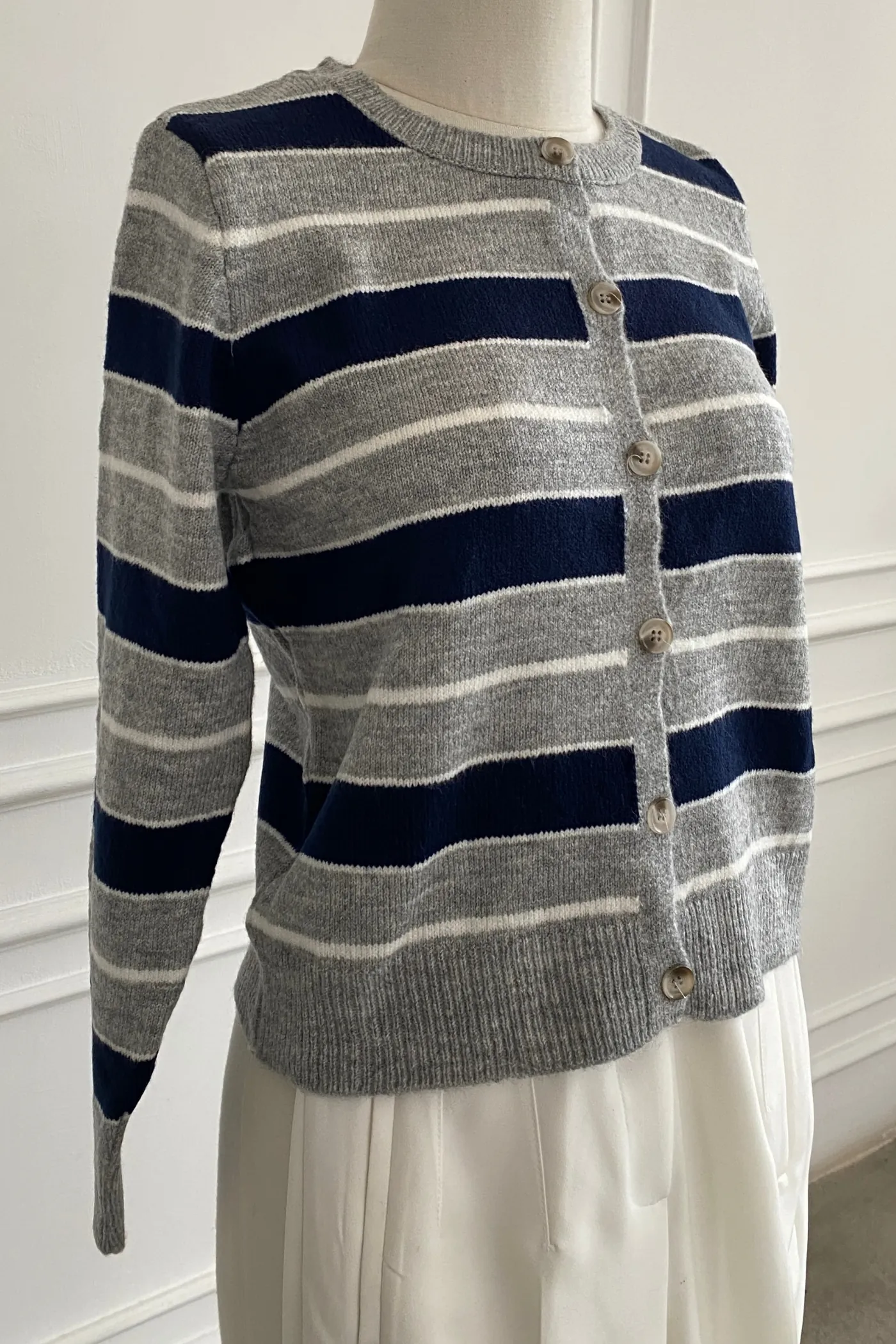 Kalın Çizgili Triko Ceket