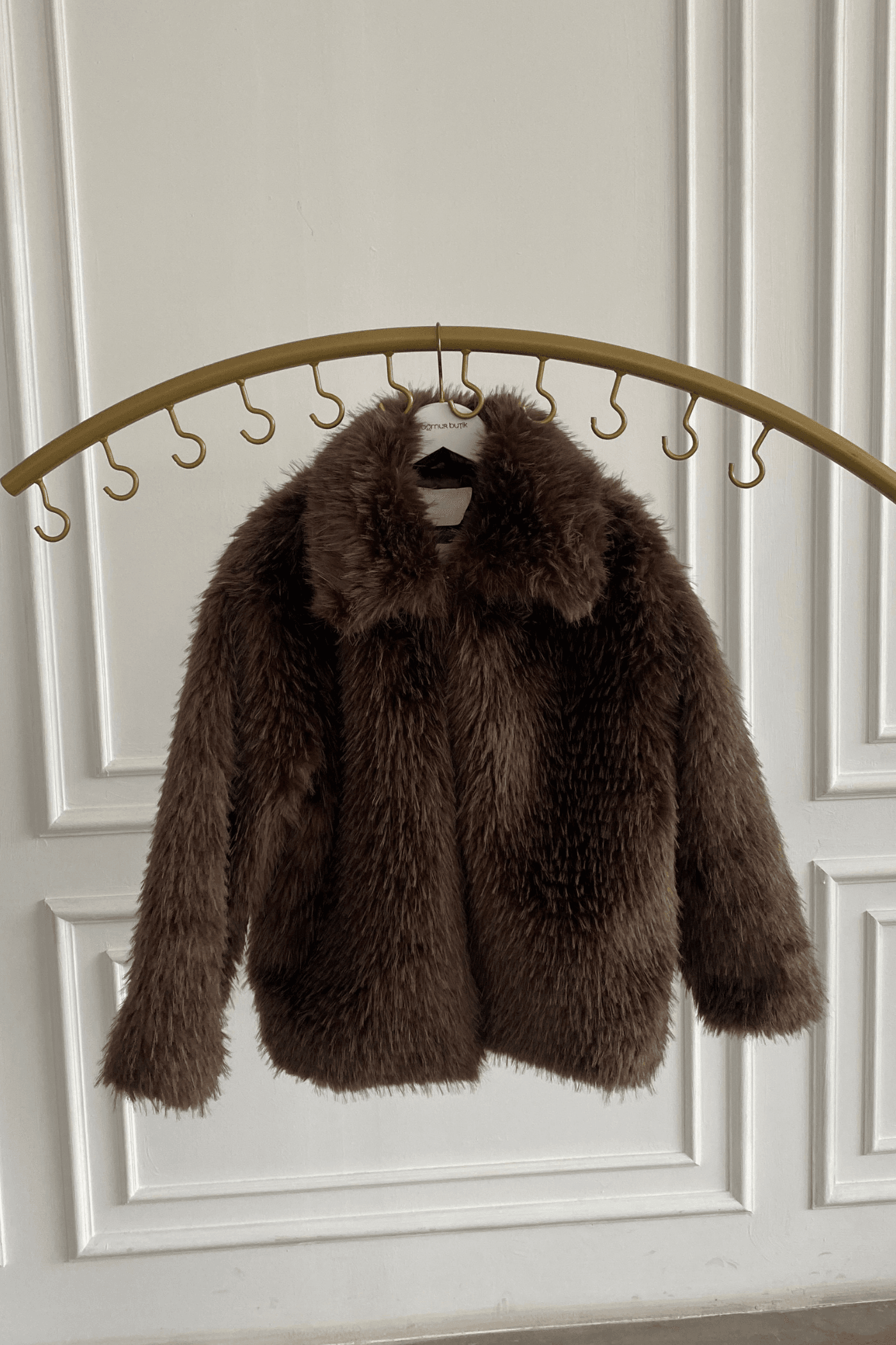 Kürklü Mont - KAHVERENGI