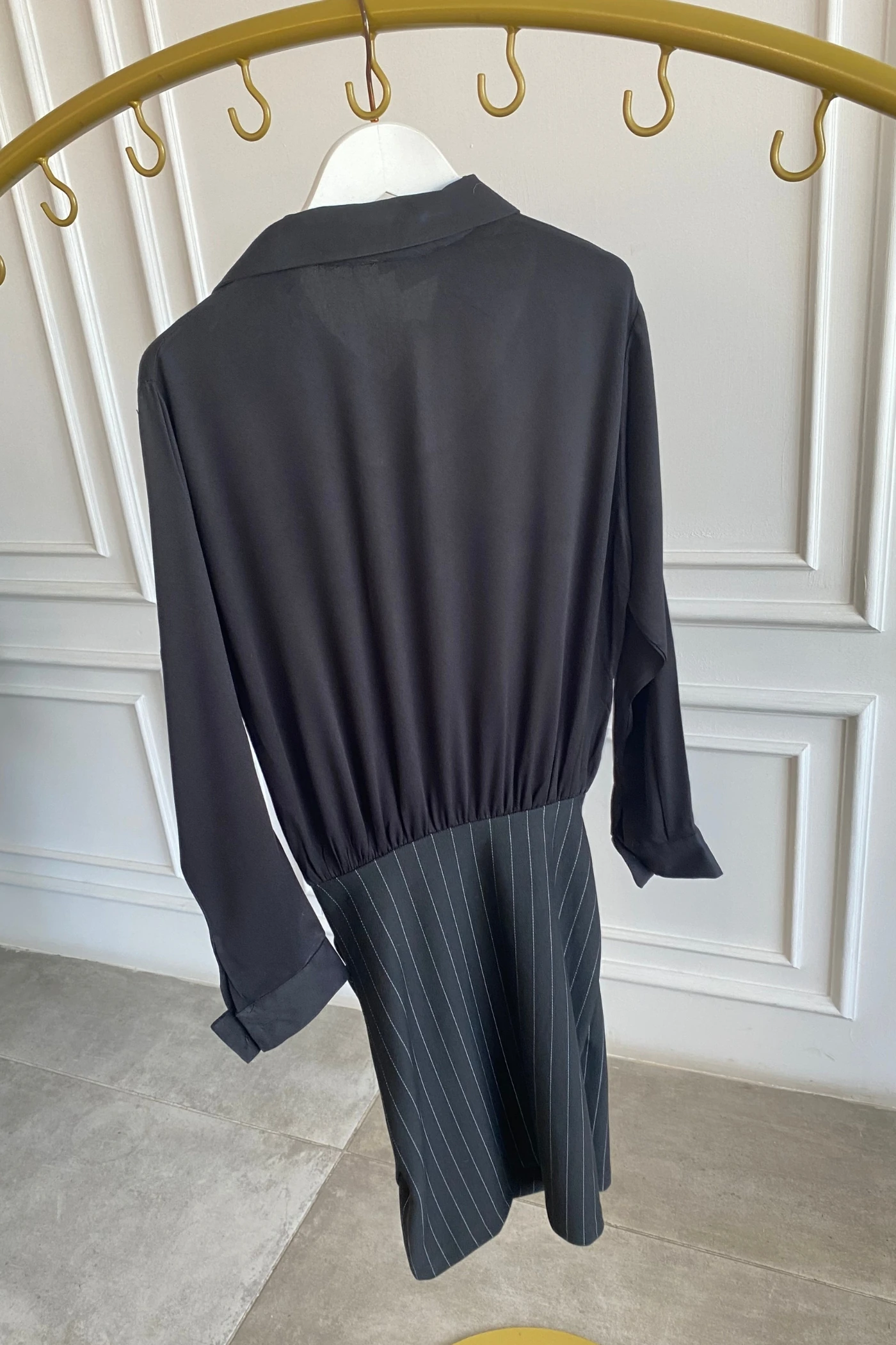 Gömlek Detaylı Scuba Elbise