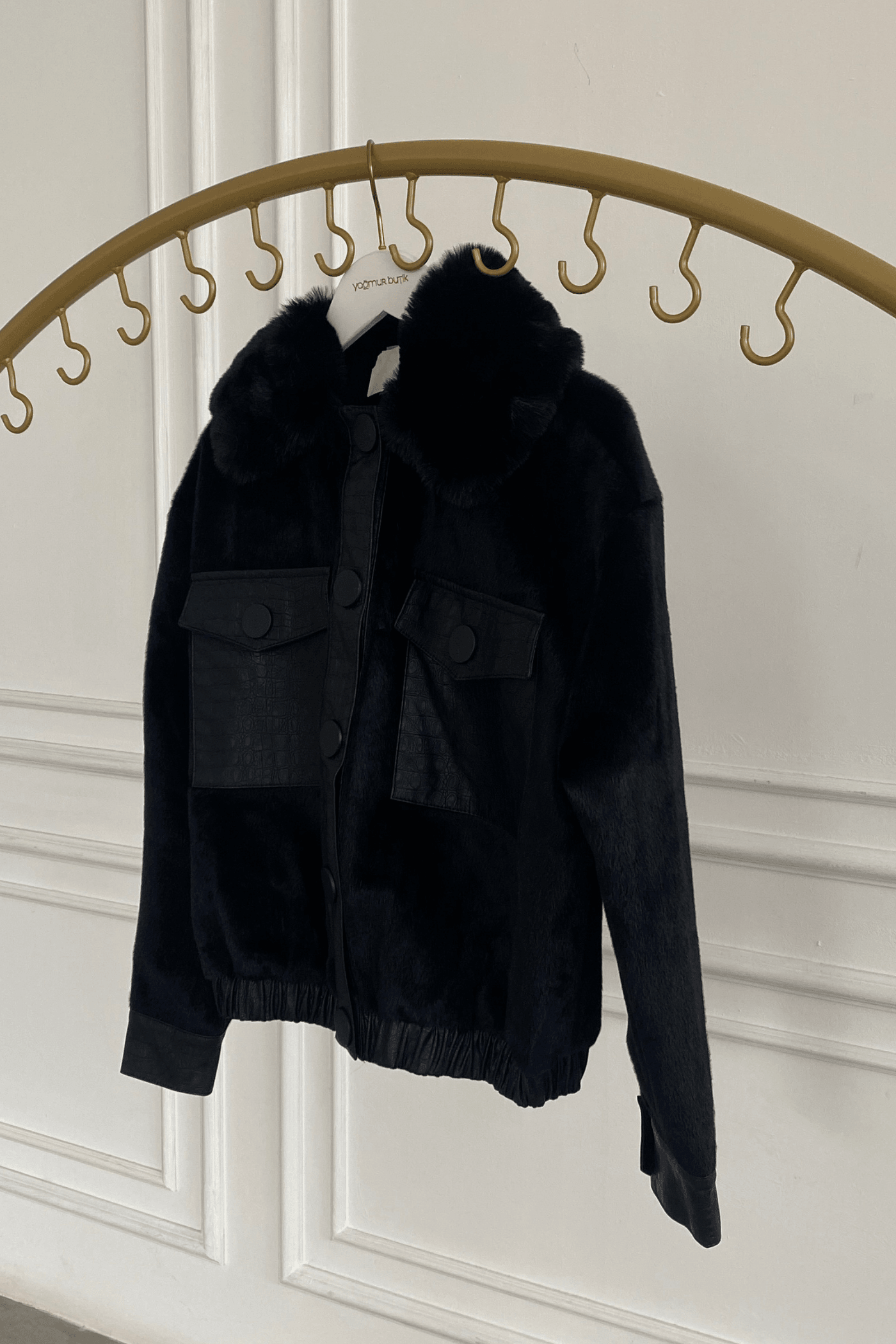 Timsah Derili Posta Cepli Bomber Mont - SIYAH