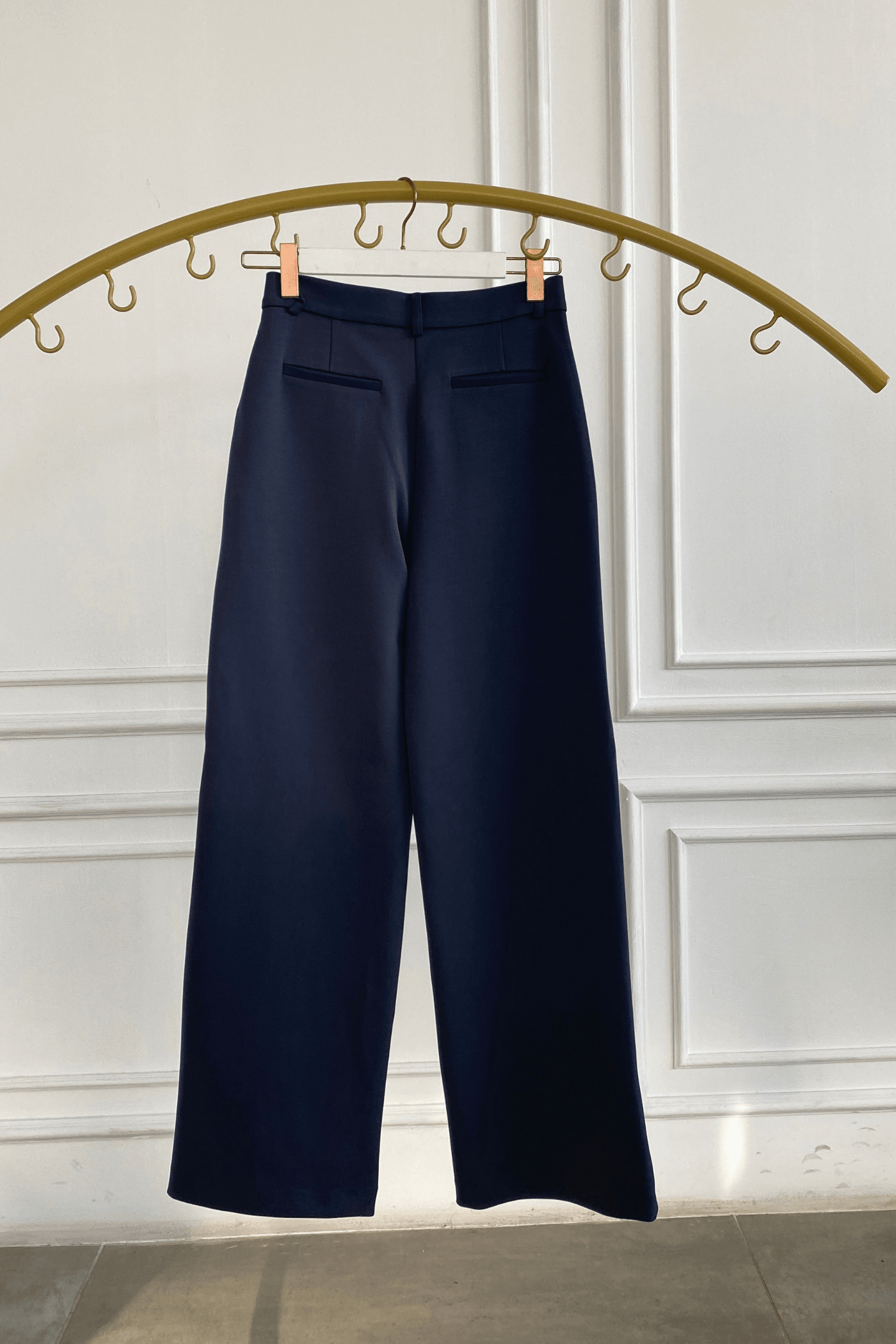 Tek Düğmeli Arkası Süs Cep Detaylı Palazzo Pantolon