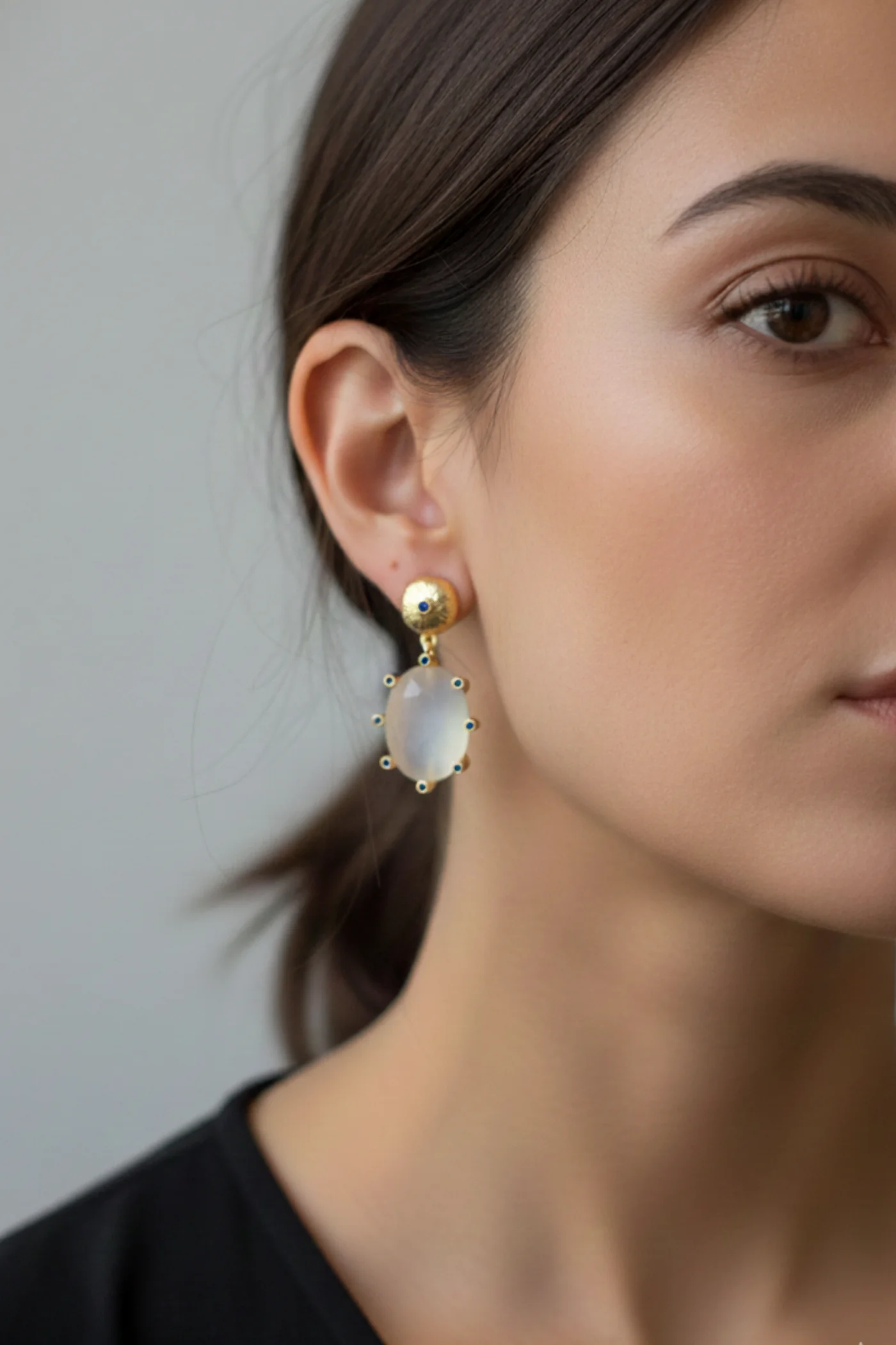 KP20 SEDEF TAŞLI SALLAMA KÜPE