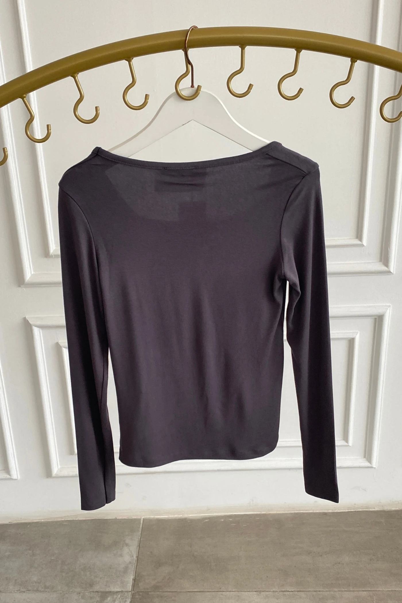 Kare Yaka Uzun Kollu Badi - ANTRASIT