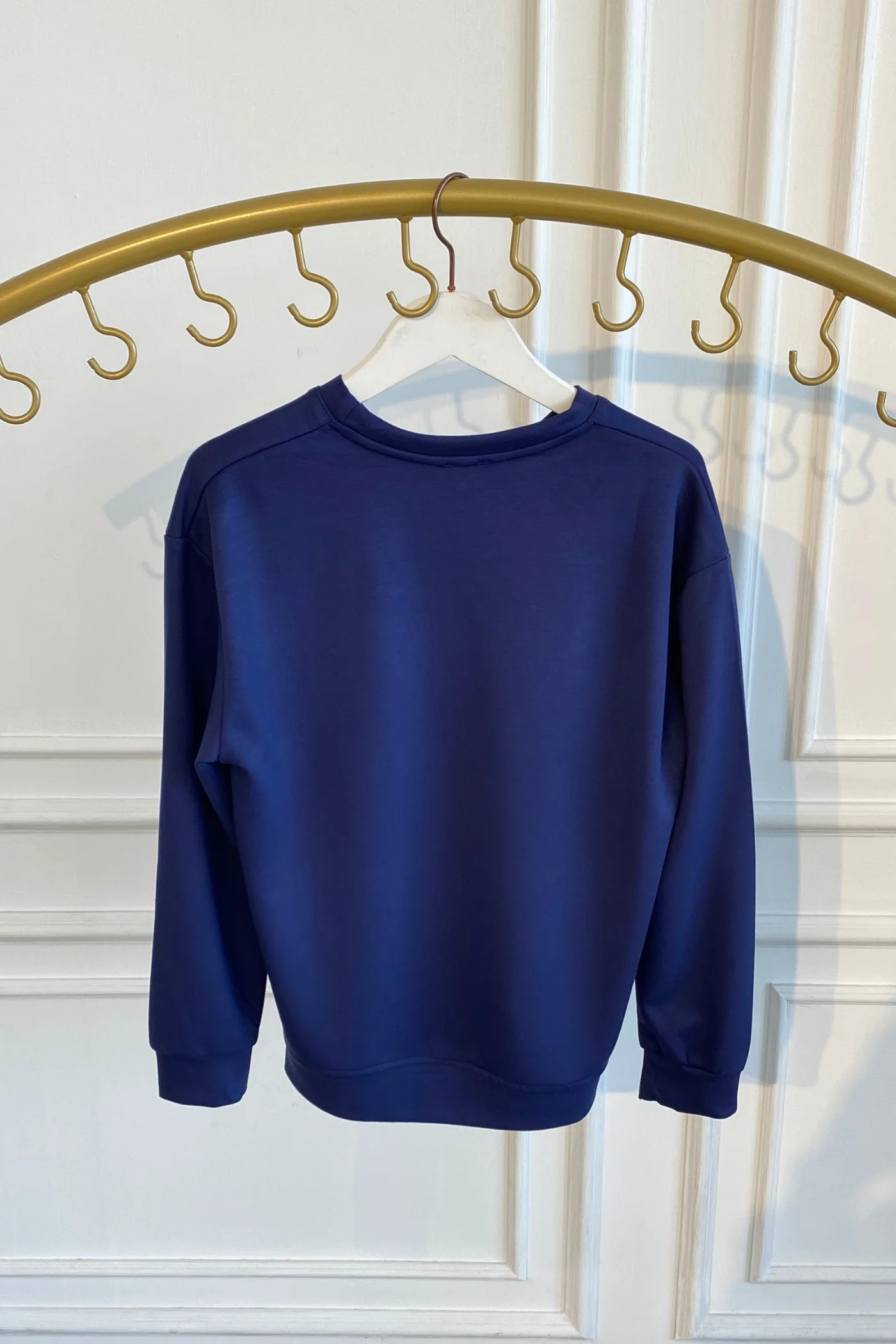 Önü Kuş Baskılı Sweat  - LACIVERT